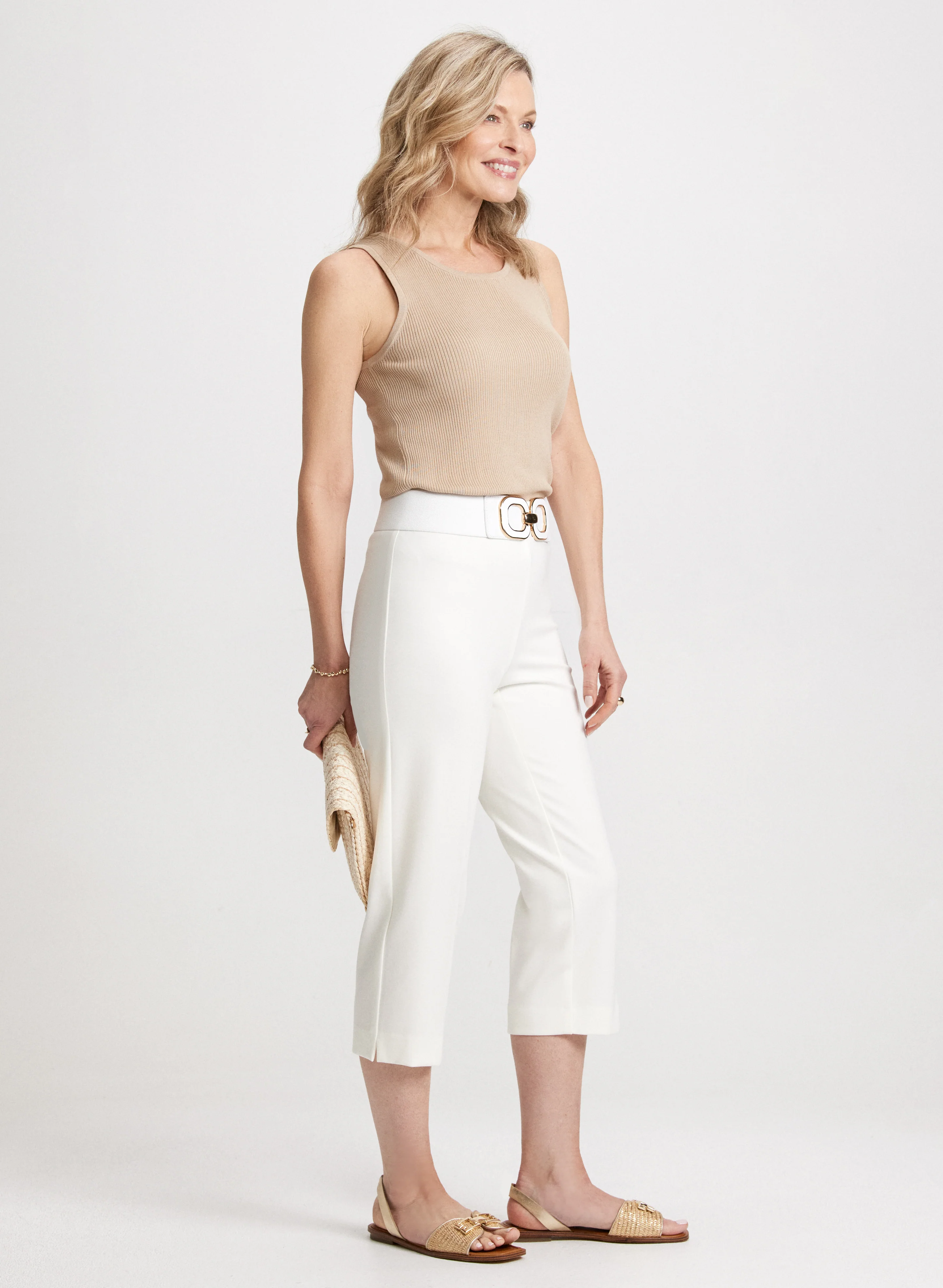 Slit Detail Straight-Leg Capris - Image 4