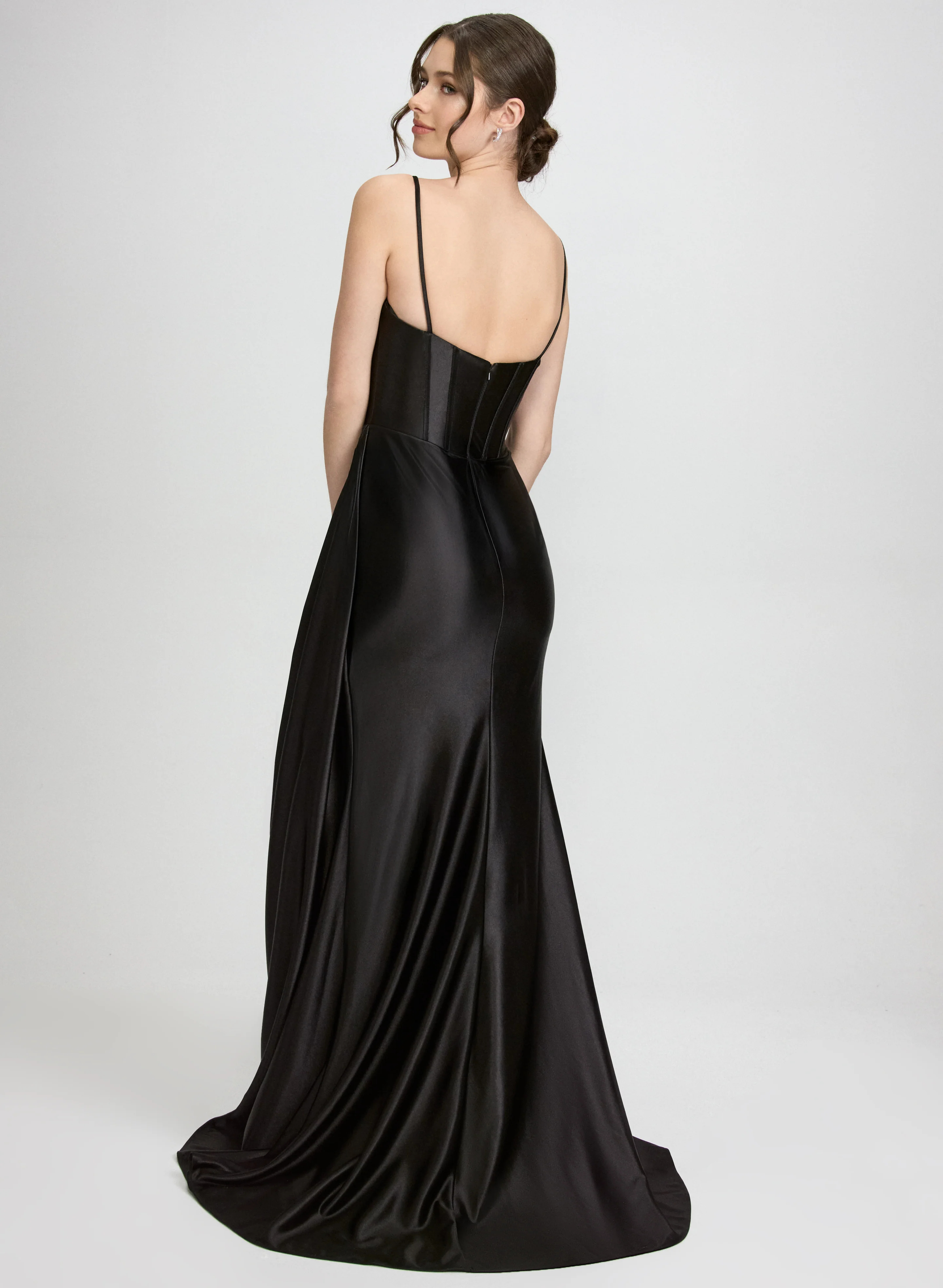 Slit Satin Dress - Image 4