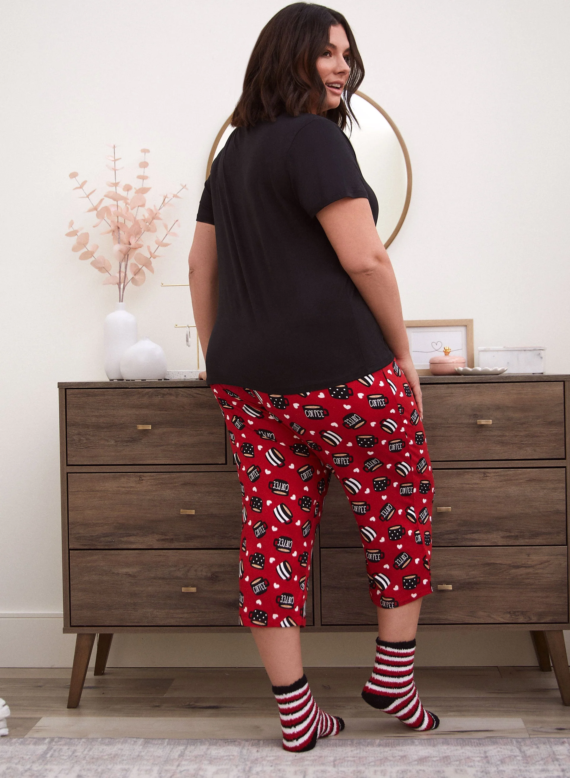 Slogan PJ Set With Socks - Image 2