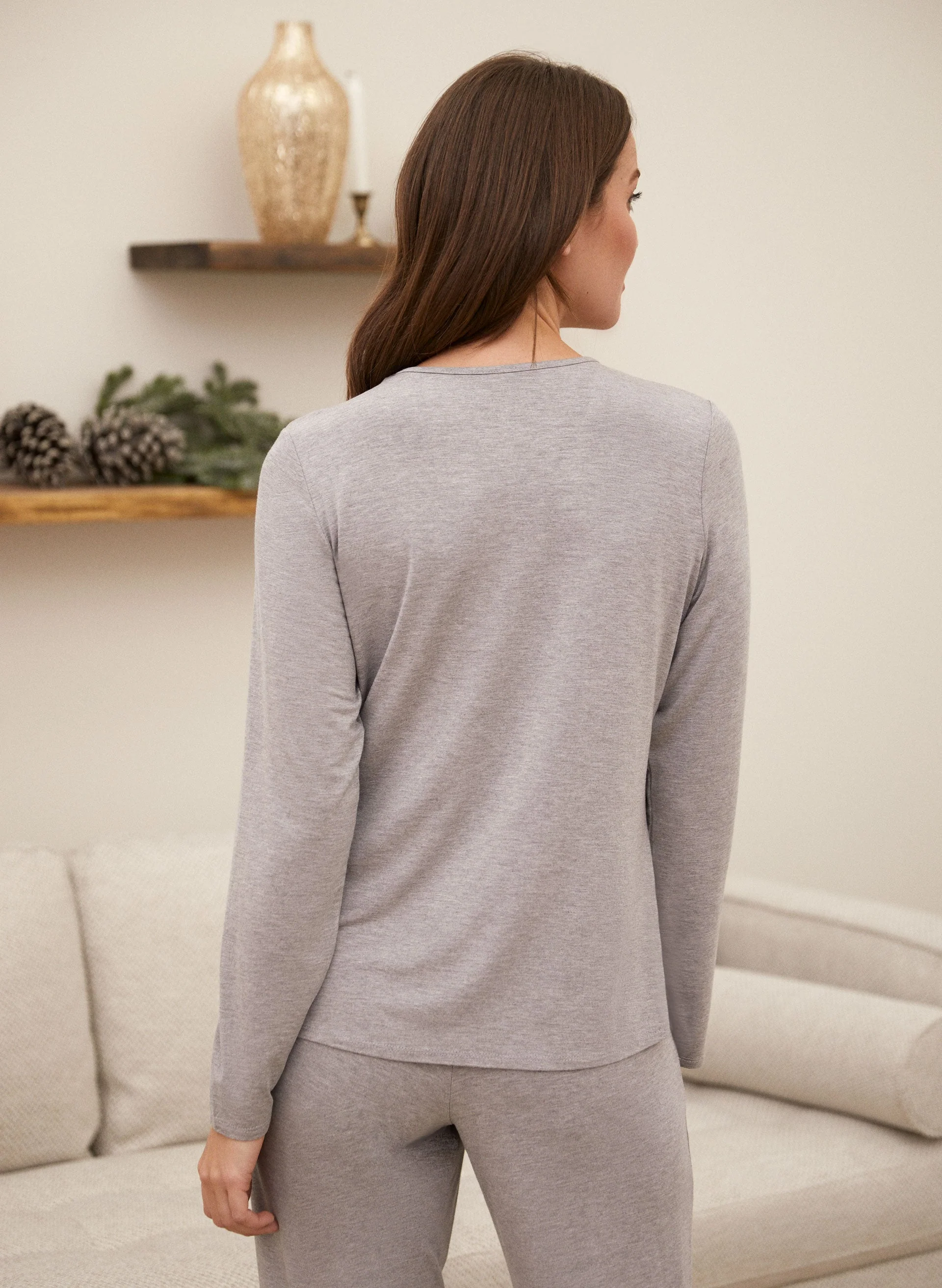 Slogan V-Neck Pyjama Top - Image 4