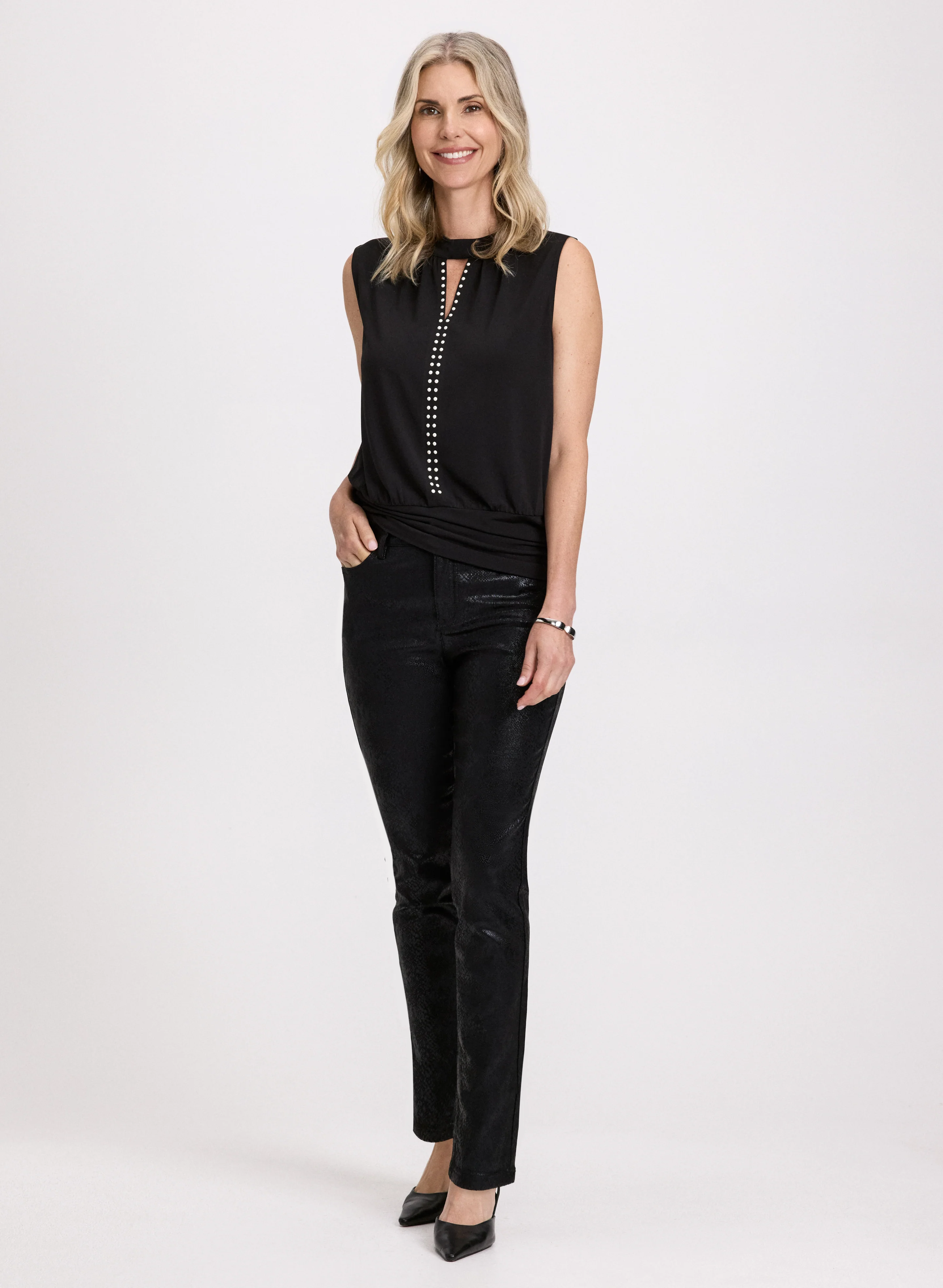 Snake Print Slim Leg Jeans - Image 3