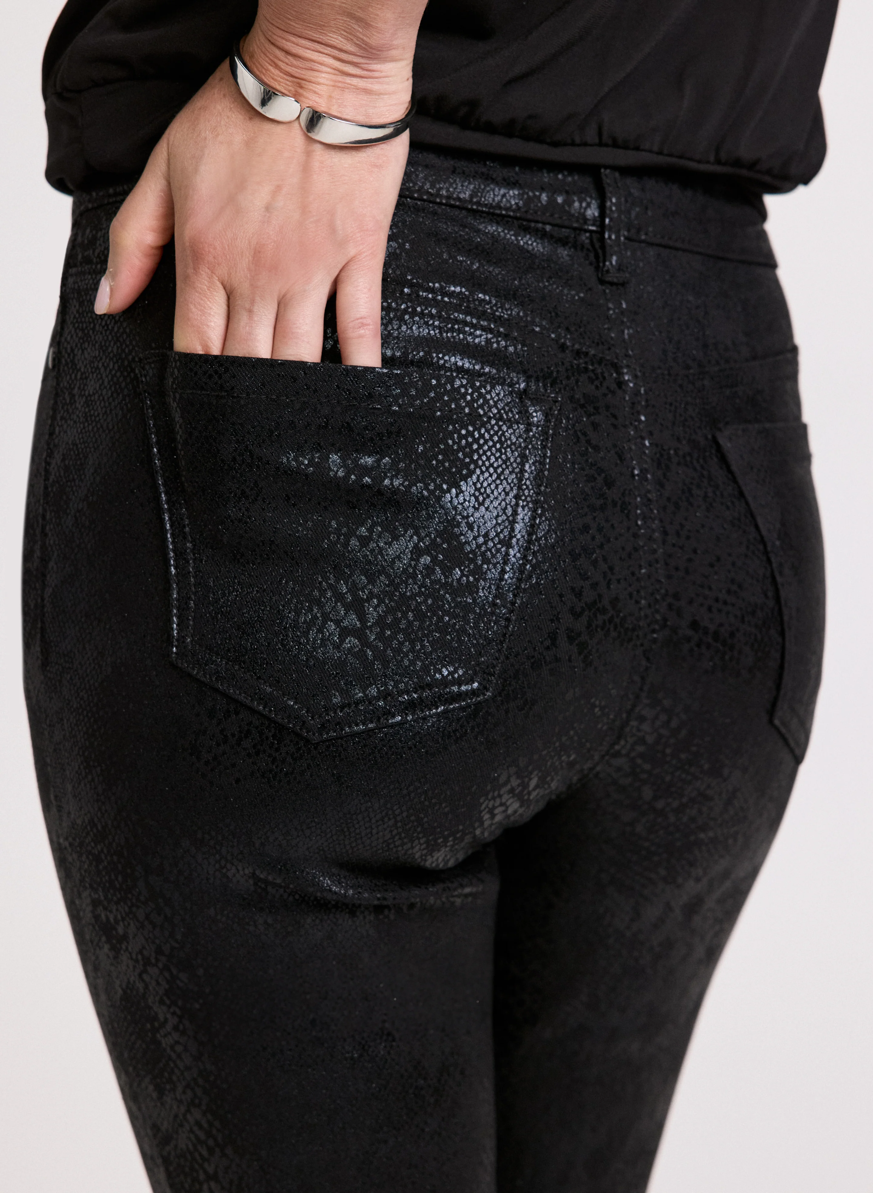 Snake Print Slim Leg Jeans - Image 4