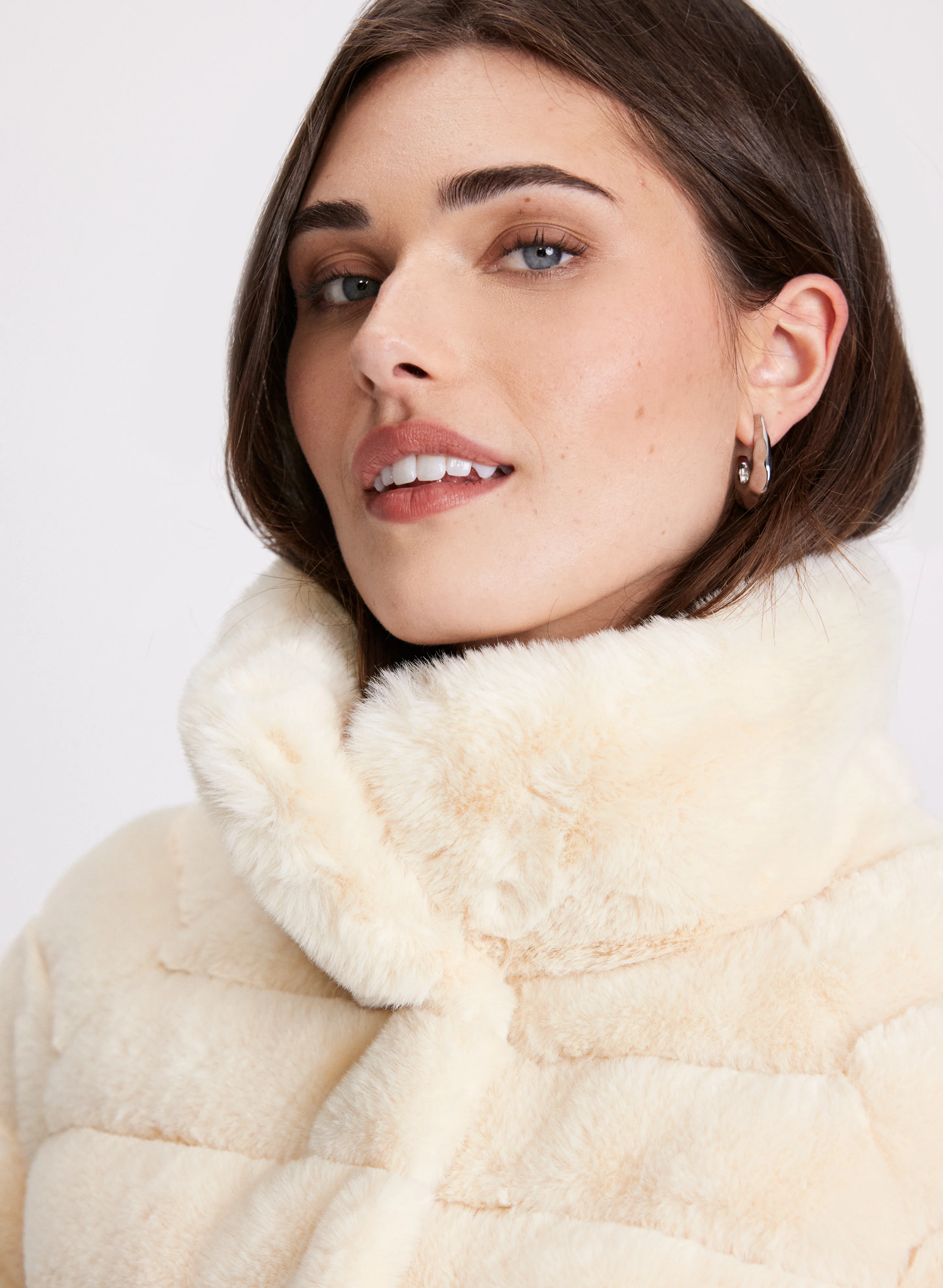 Snap-Front Faux Fur Coat - Image 7