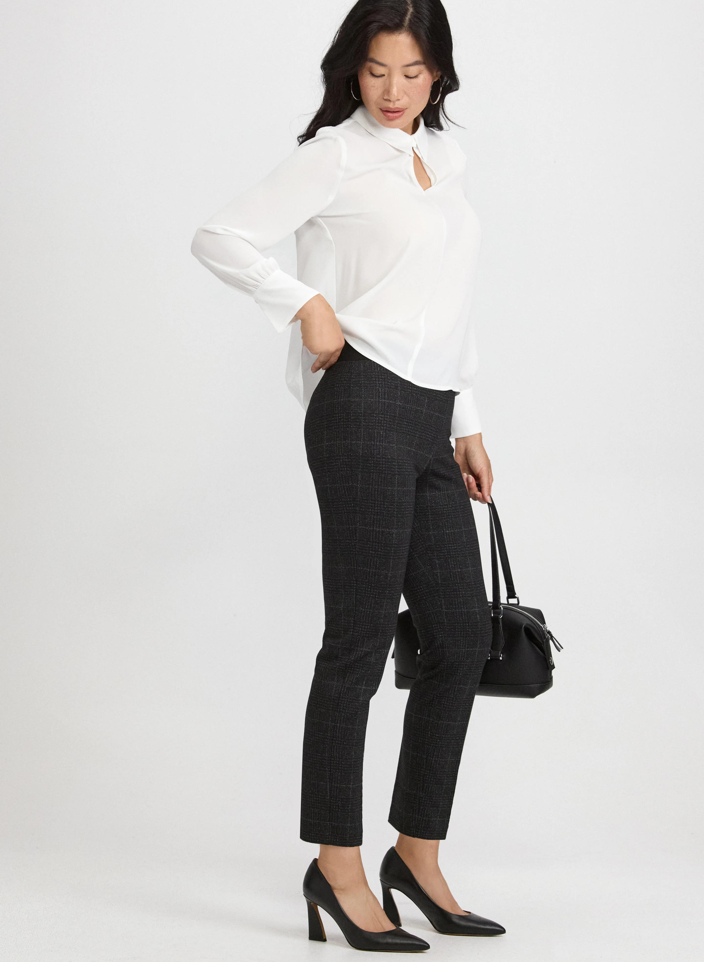 Sofia Check Print Slim-Leg Pants - Image 3