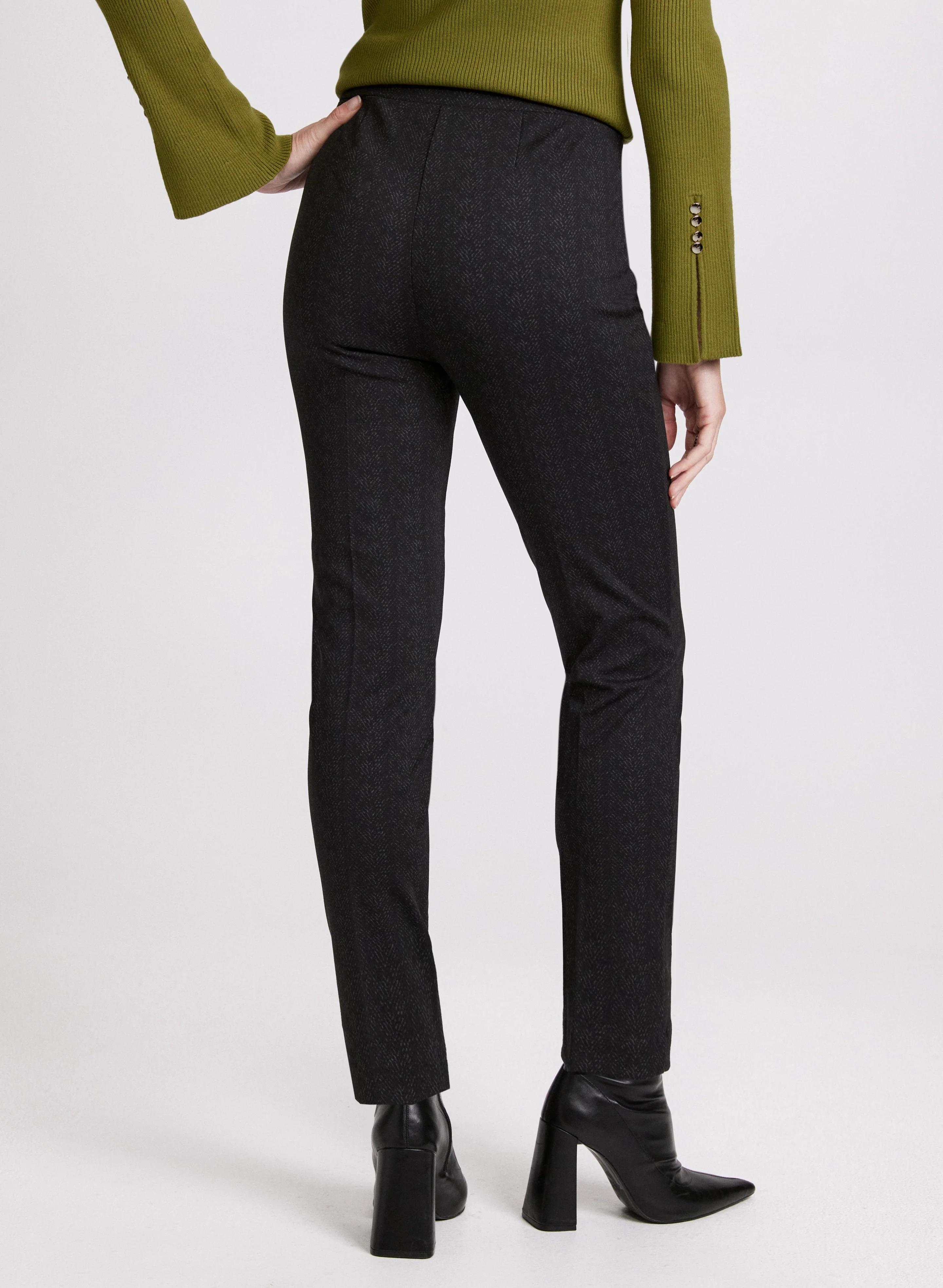 Sofia Herringbone Slim-Leg Pants - Image 2