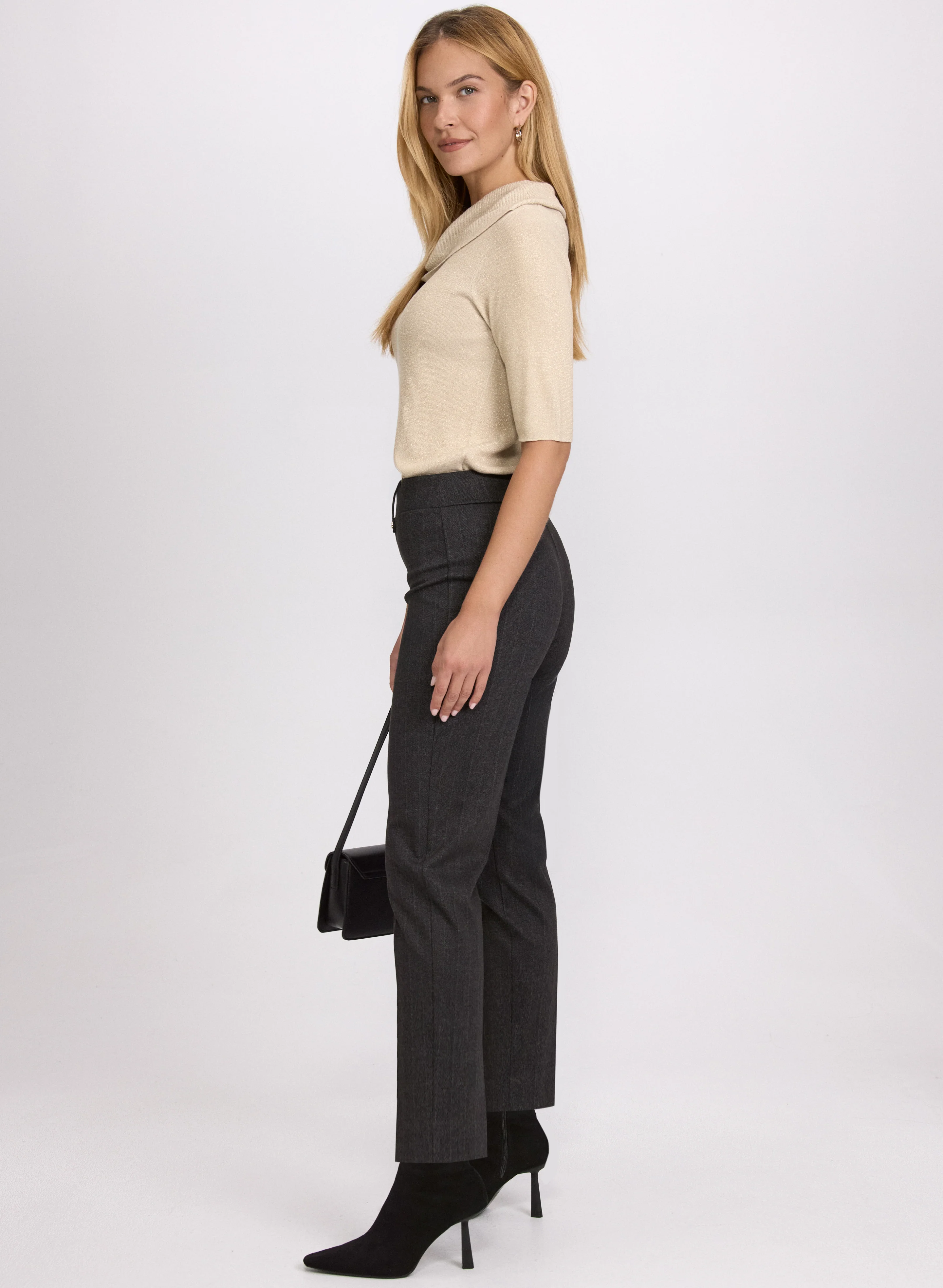 Sofia Herringbone Slim-Leg Pants - Image 4