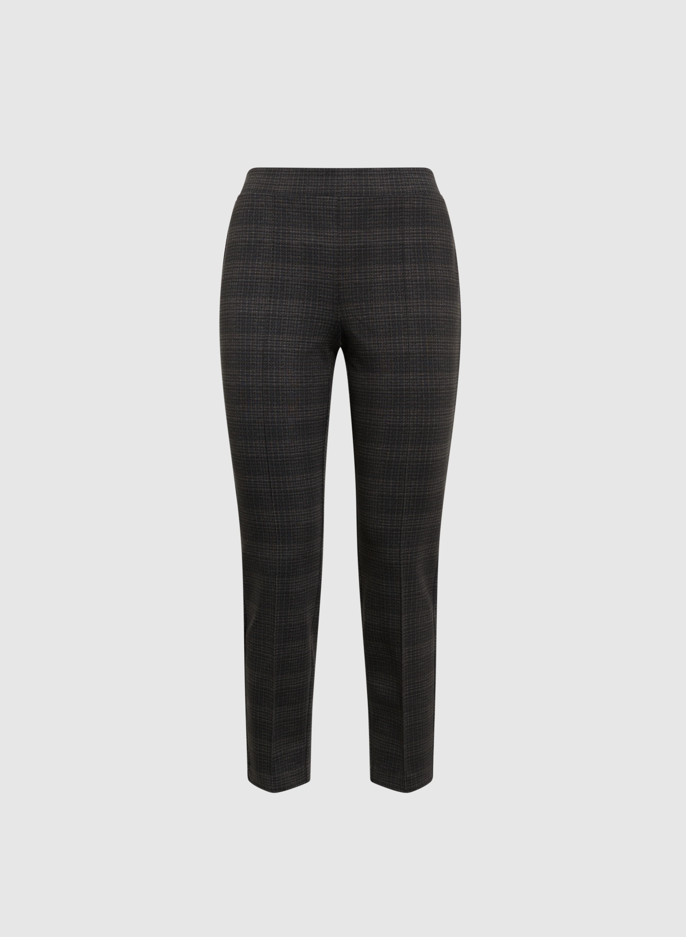 Sofia Plaid Print Slim-Leg Pants - Short - Image 6