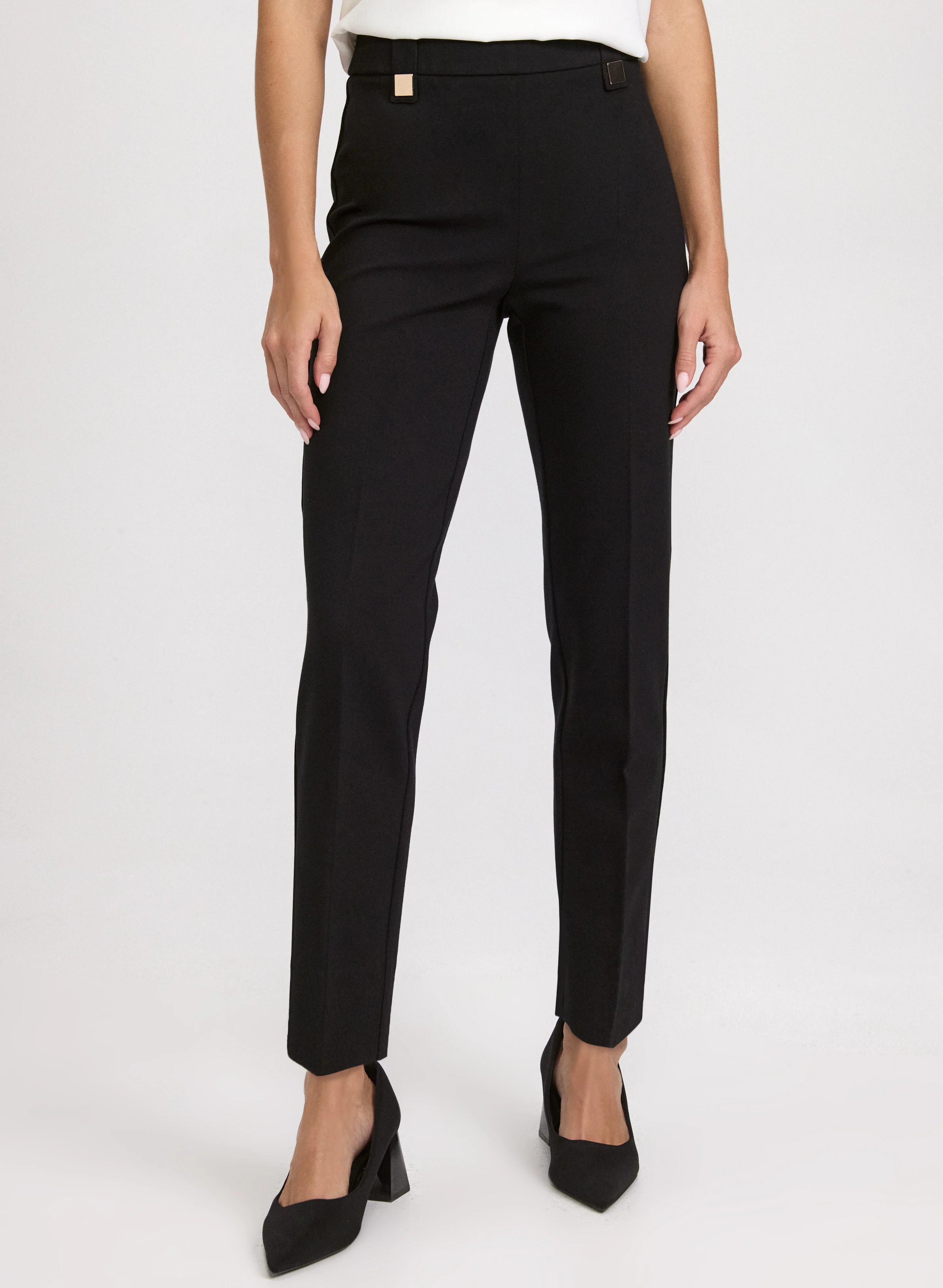 Sofia Rivet Detail Slim-Leg Pants