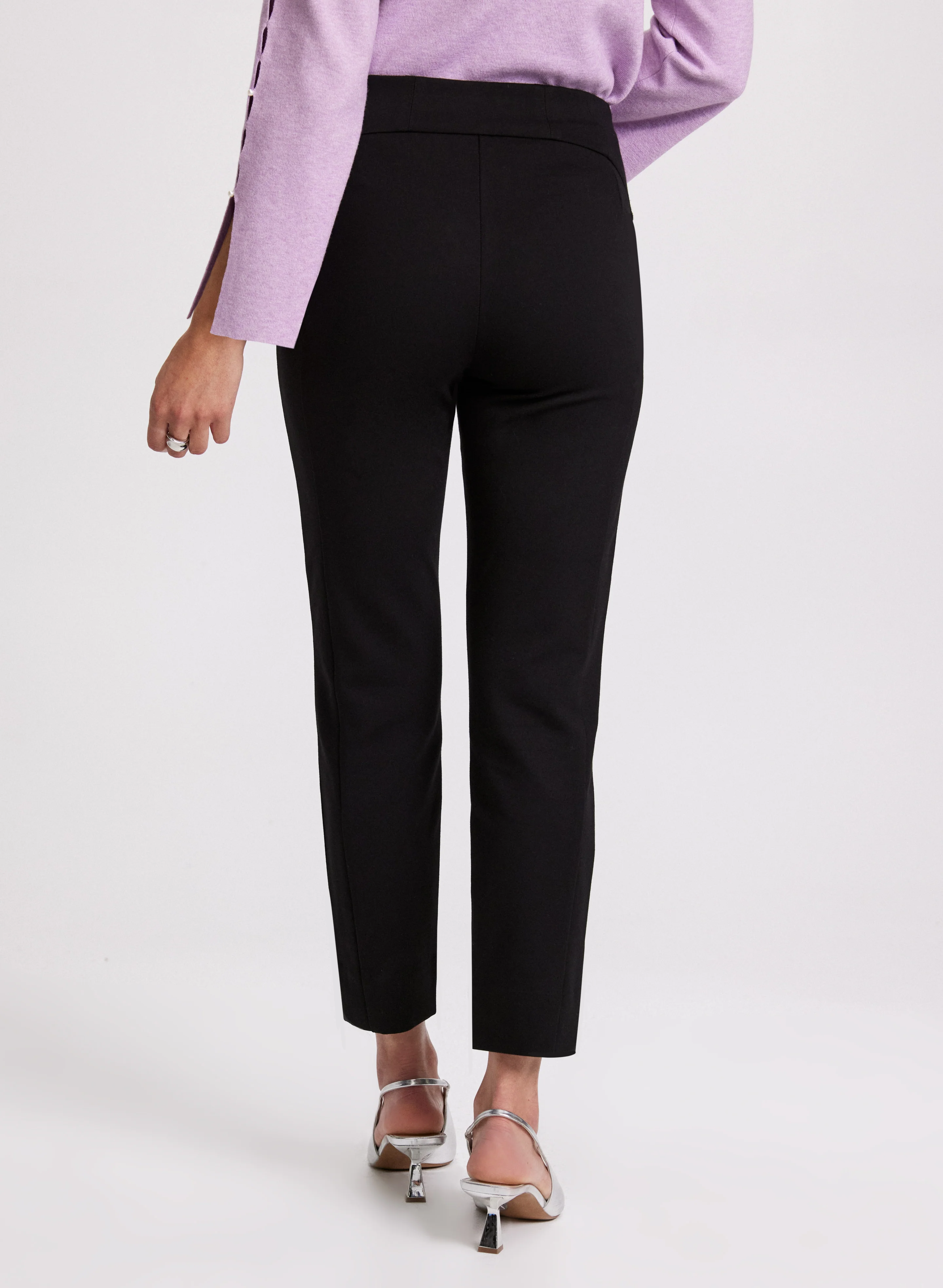 Sofia Studded Hem Slim-Leg Pants - Short - Image 3