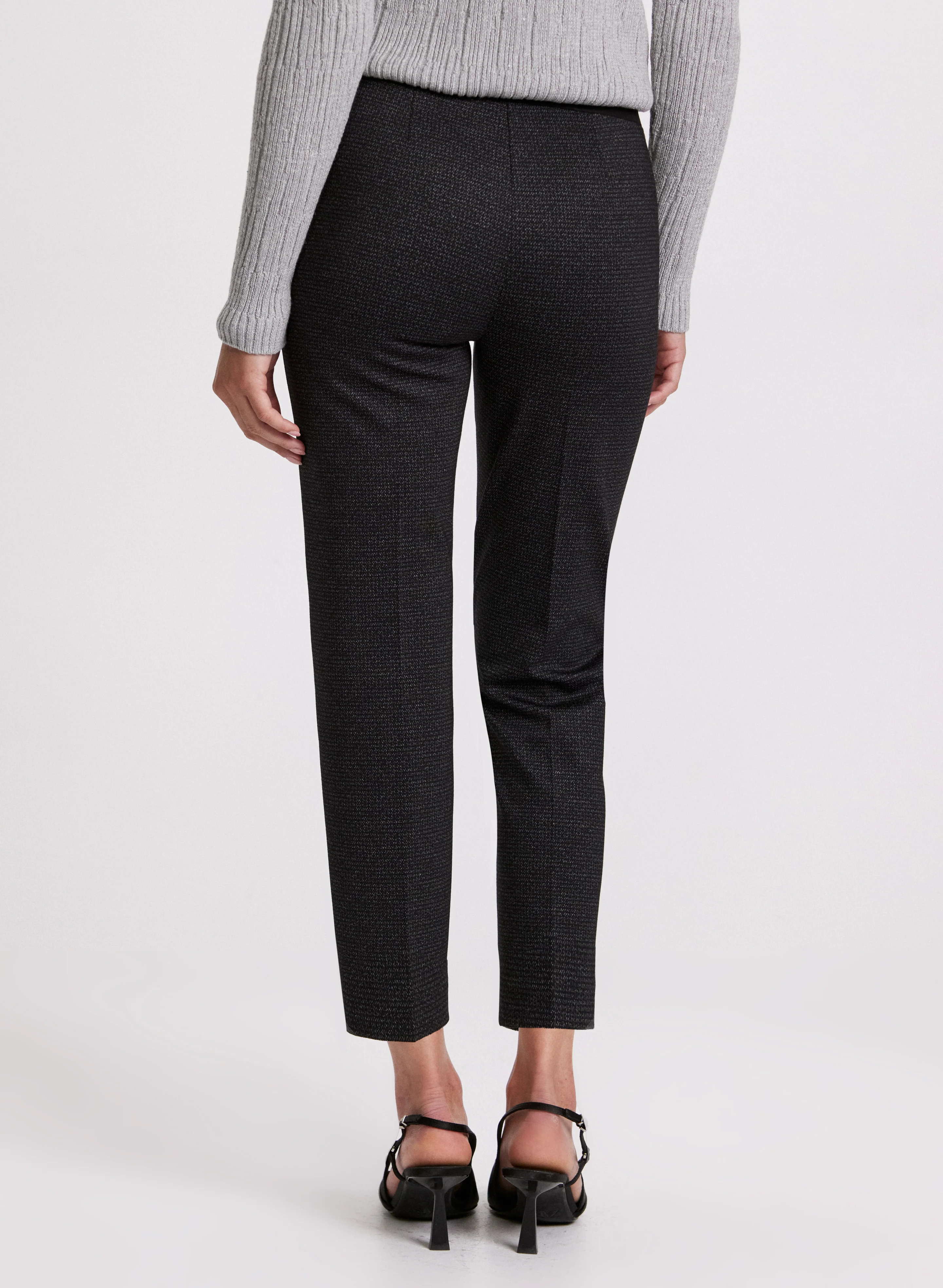 Sofia Tweed Print Slim-Leg Pants - Short - Image 2