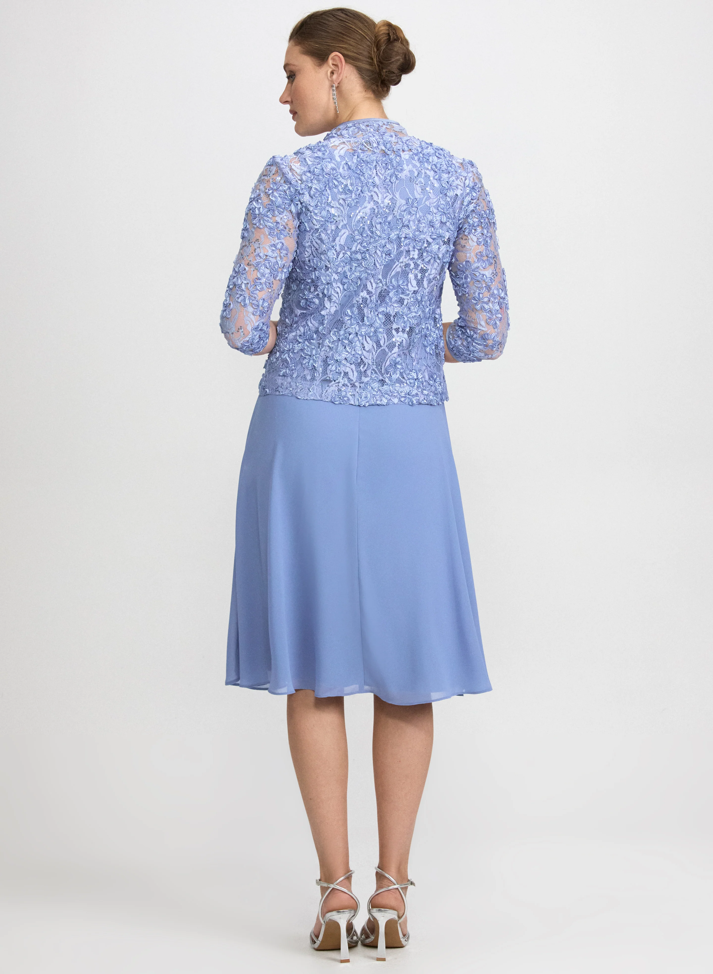 Soutache Jacket & Chiffon Dress Set - Image 4