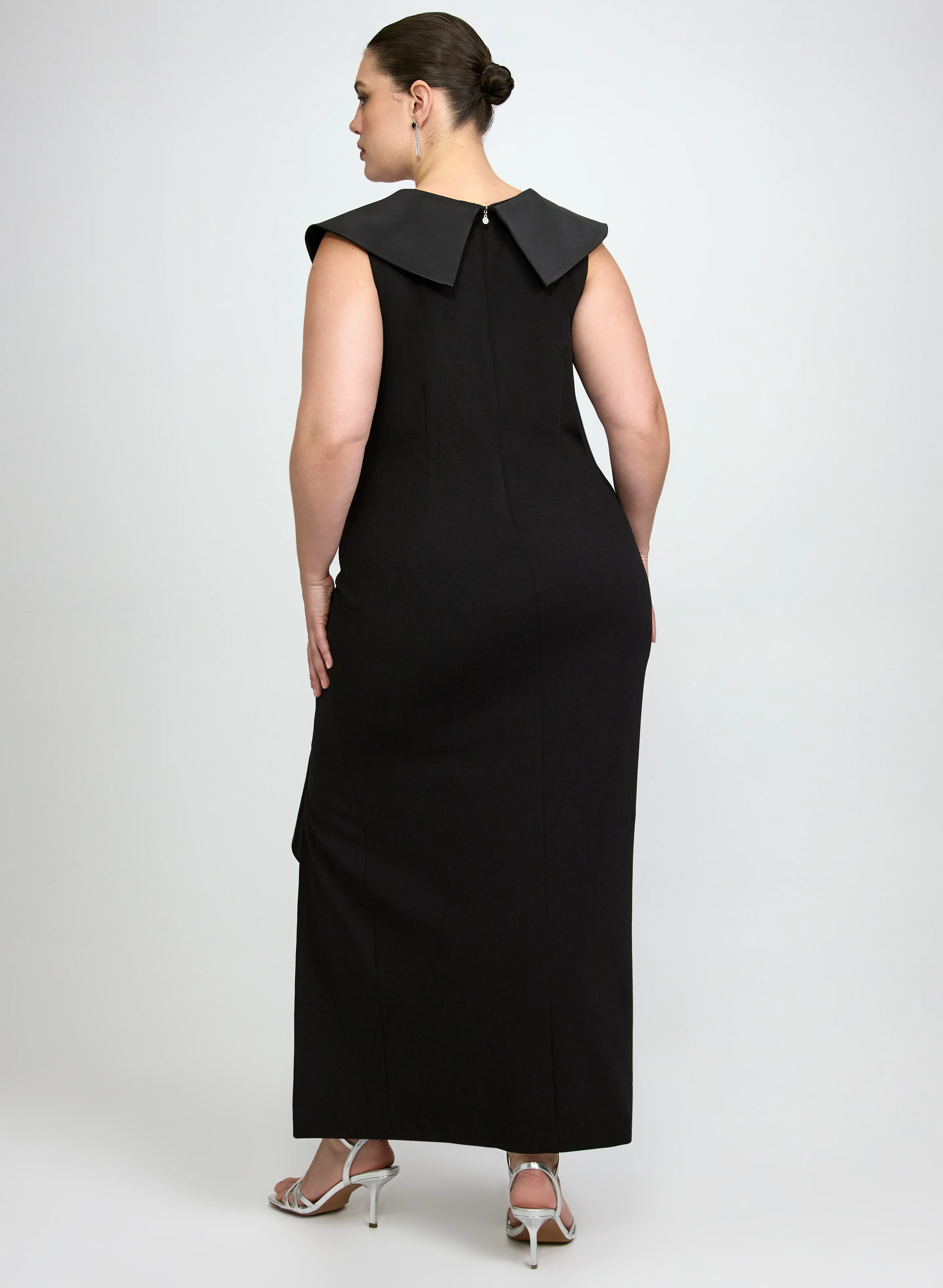 Fitted Shawl Collar Dress - Image 3