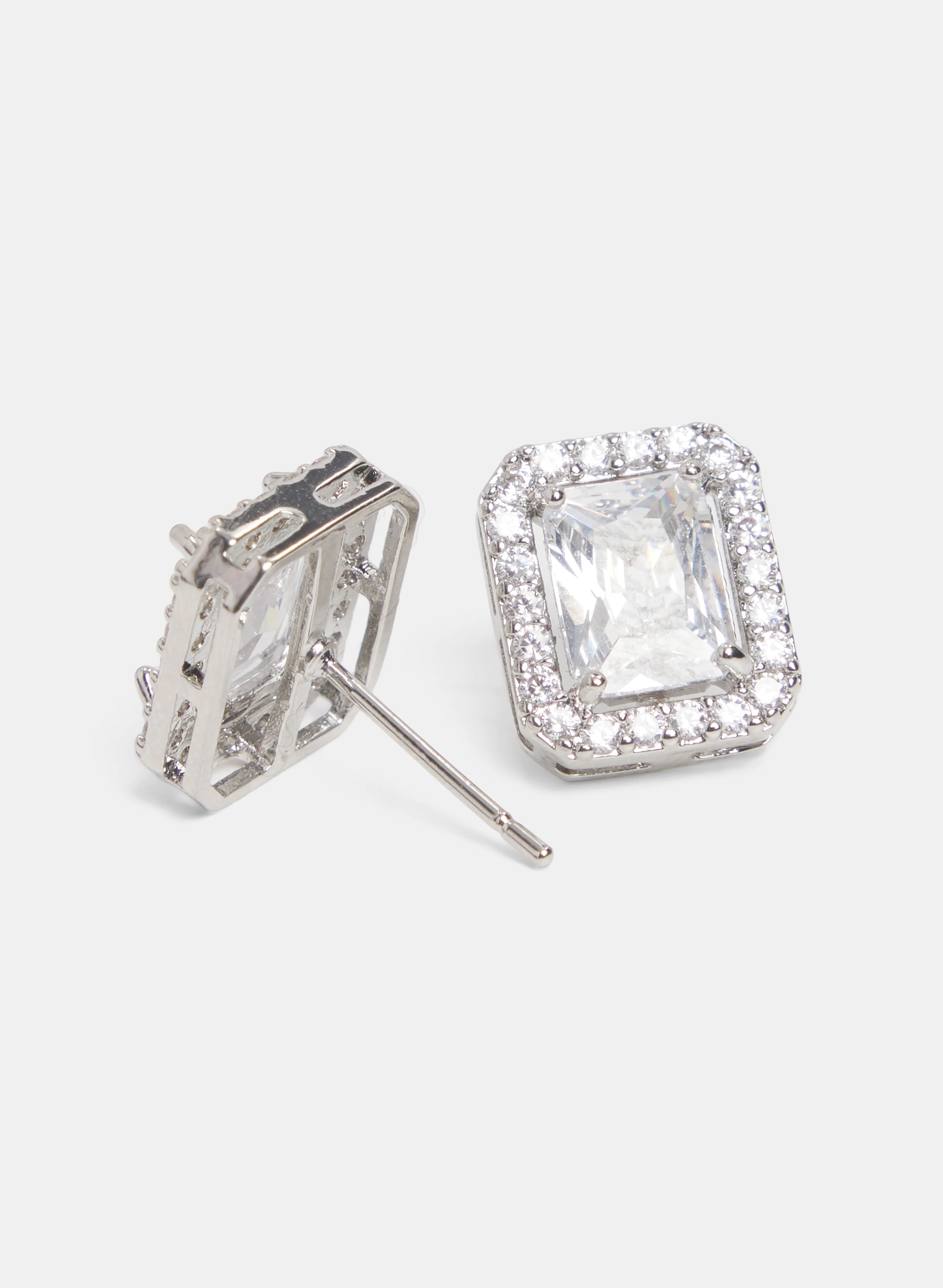 Square Cubic Zirconia Earrings - Image 2