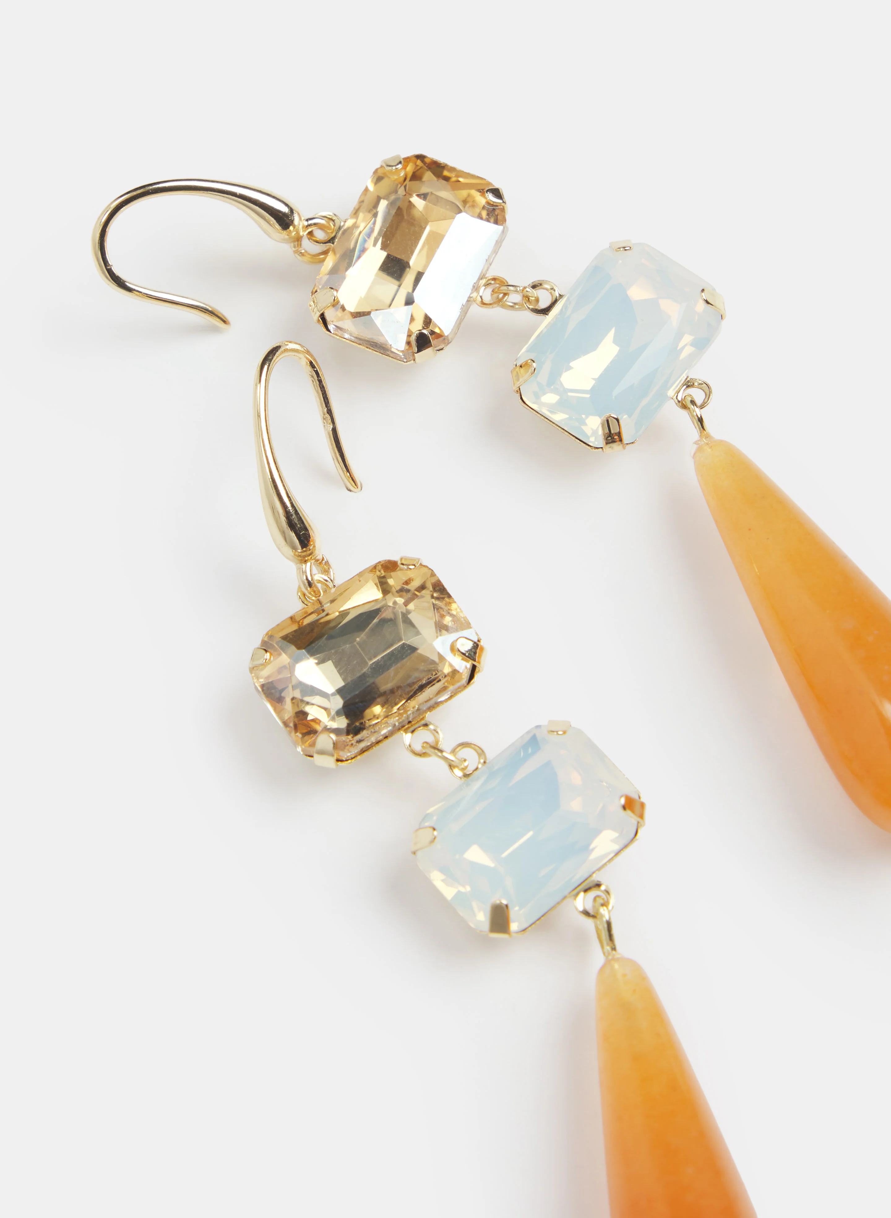 Stone & Bead Drop Earrings - Image 2