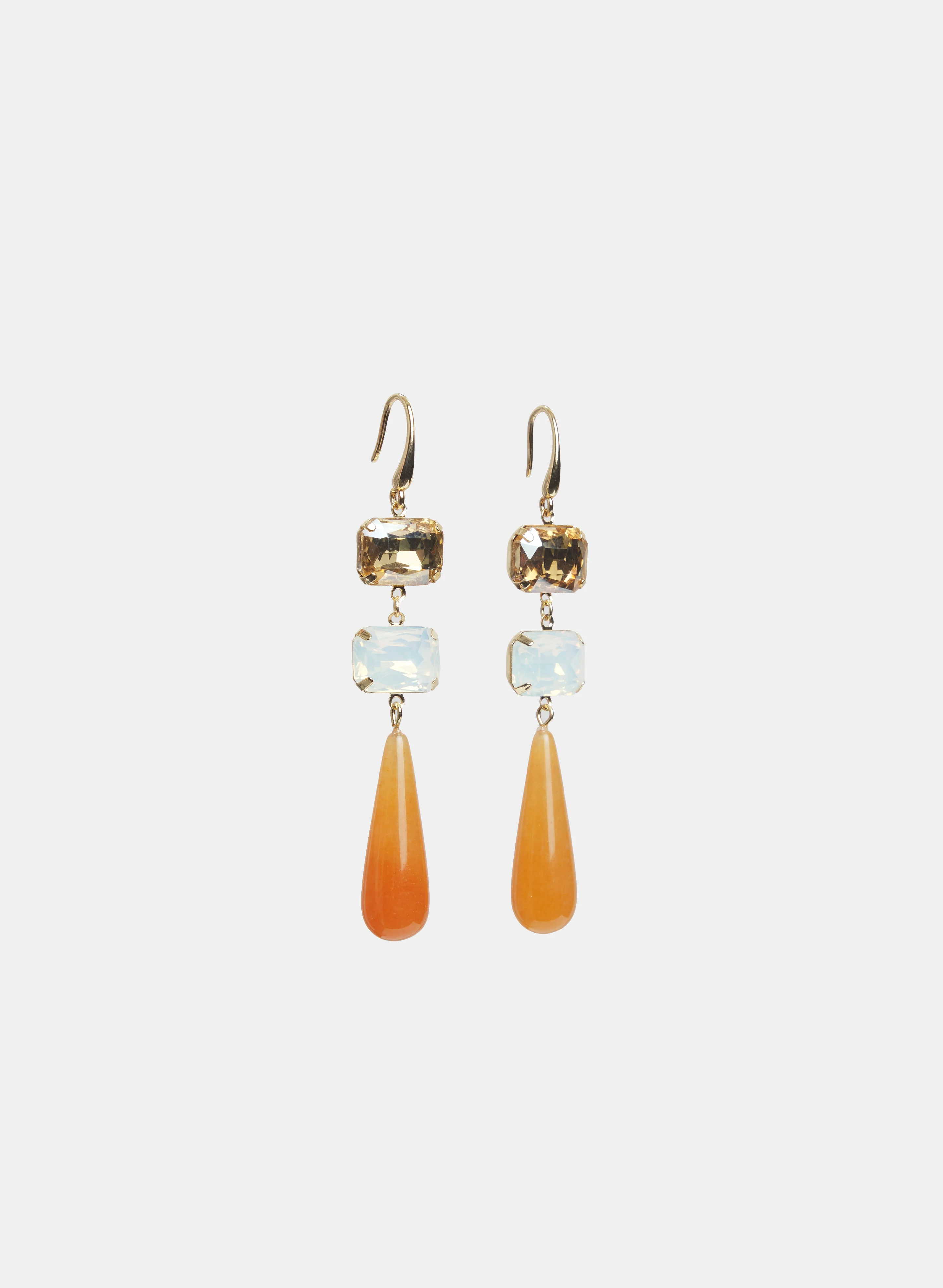 Stone & Bead Drop Earrings - Image 3