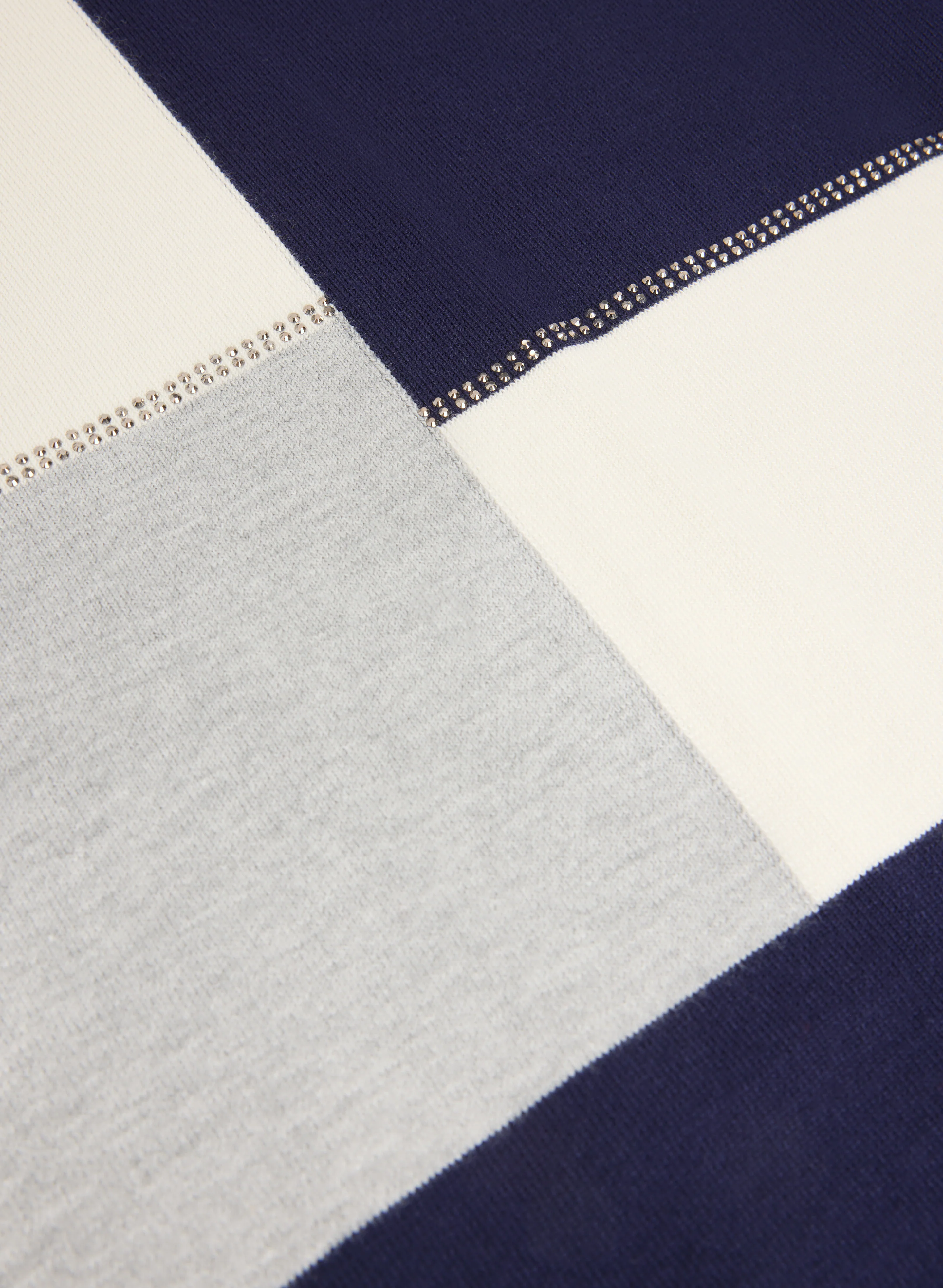 Stone Detail Colour Block Sweater - Image 7