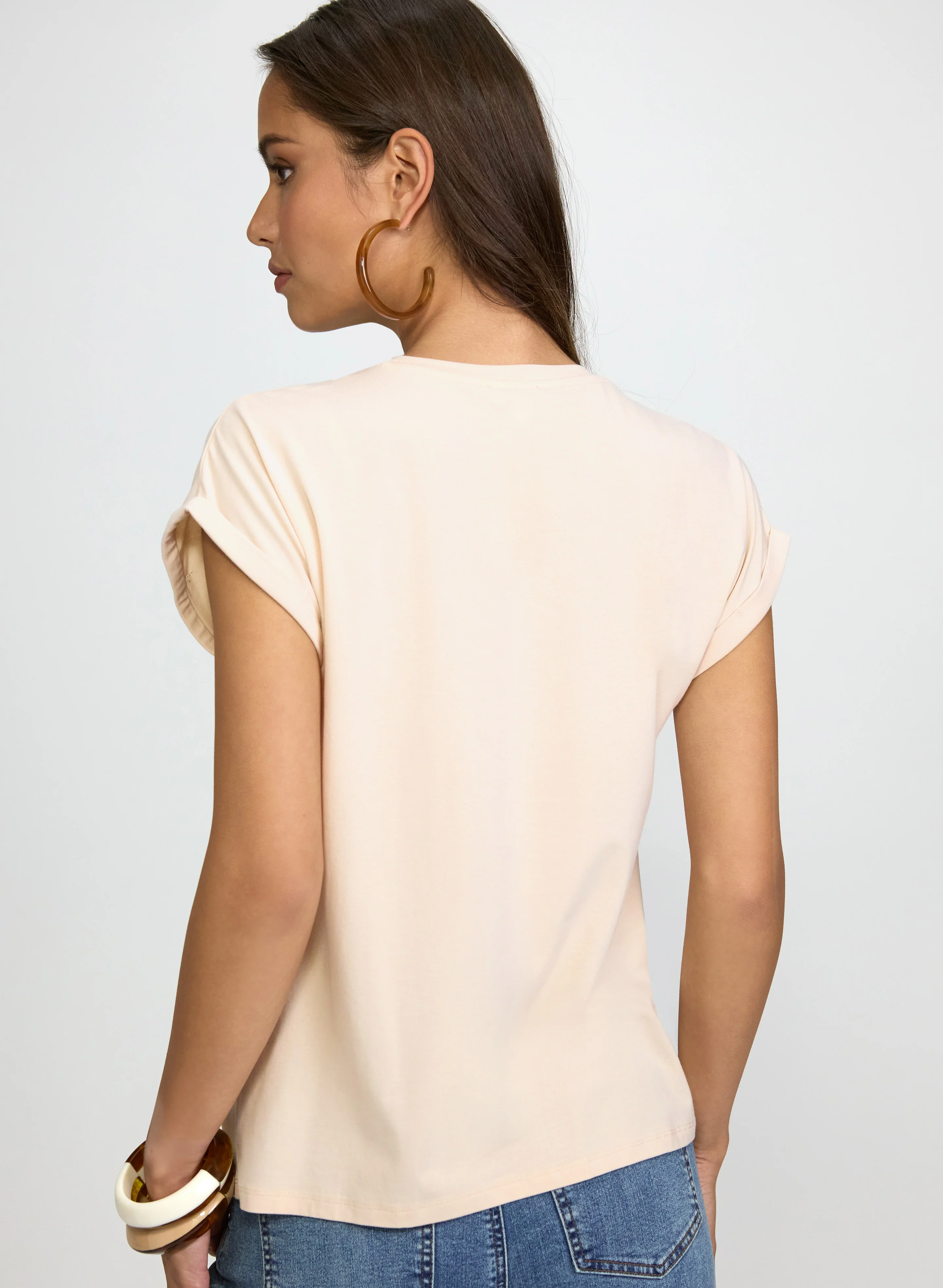 Stone Embellished Palm Print T-Shirt - Image 5