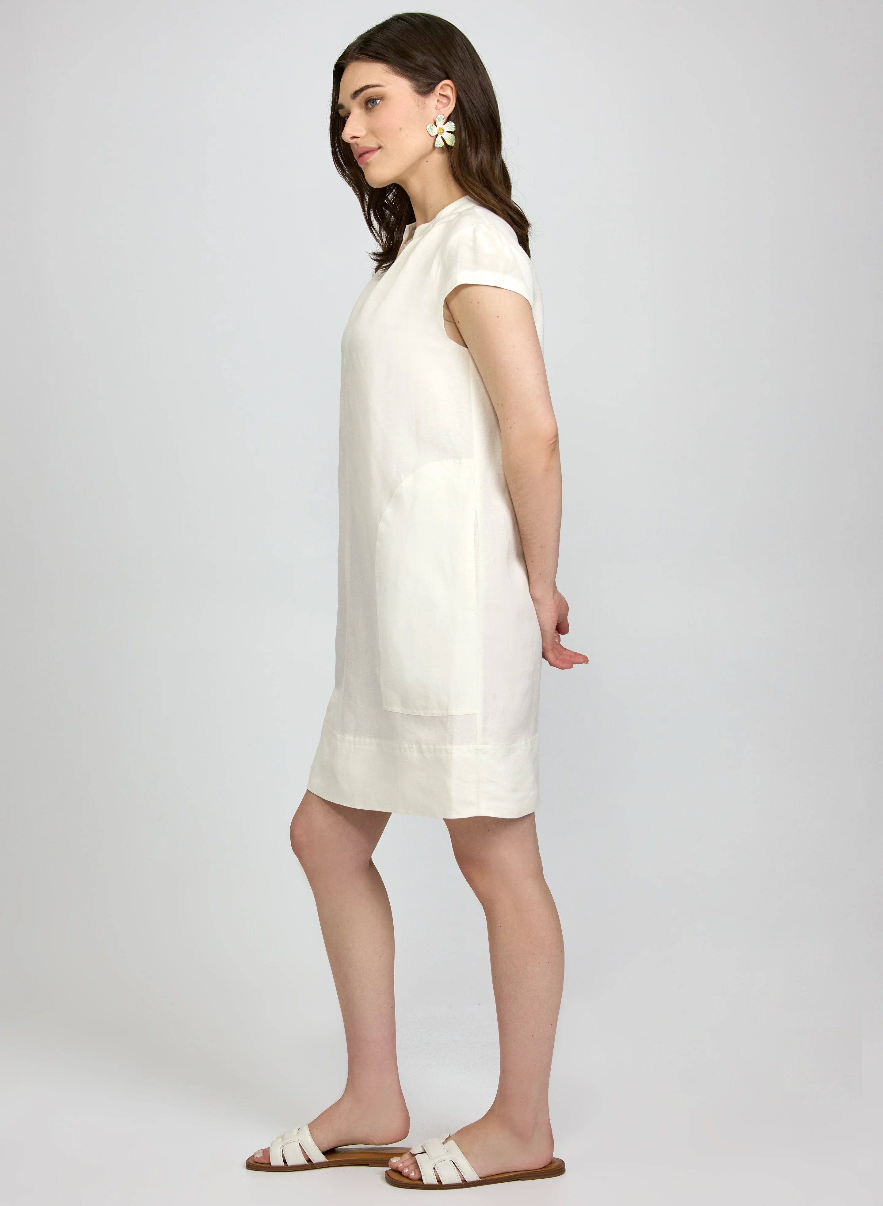 Straight Linen-Blend Dress - Image 2