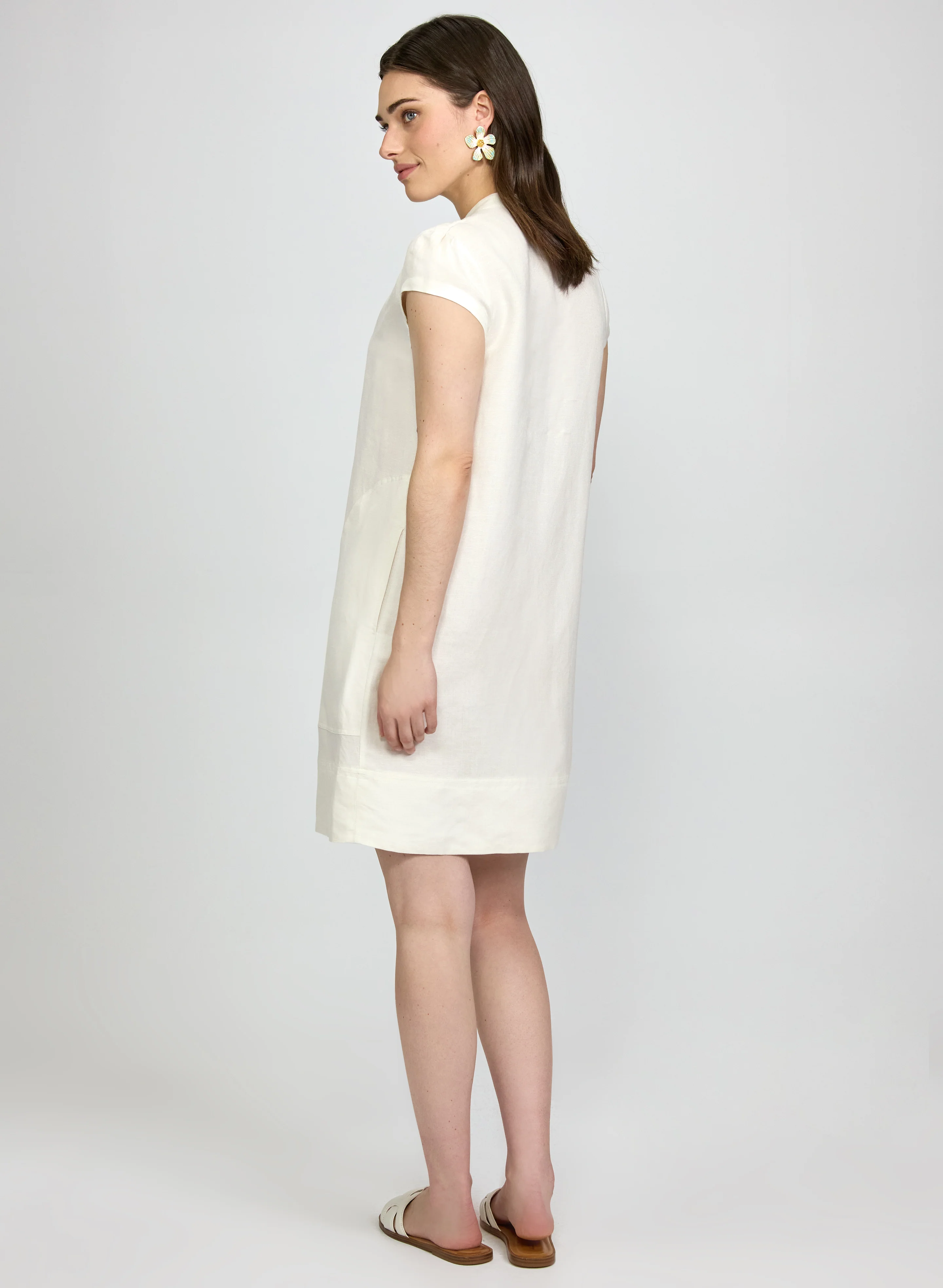 Straight Linen-Blend Dress - Image 5