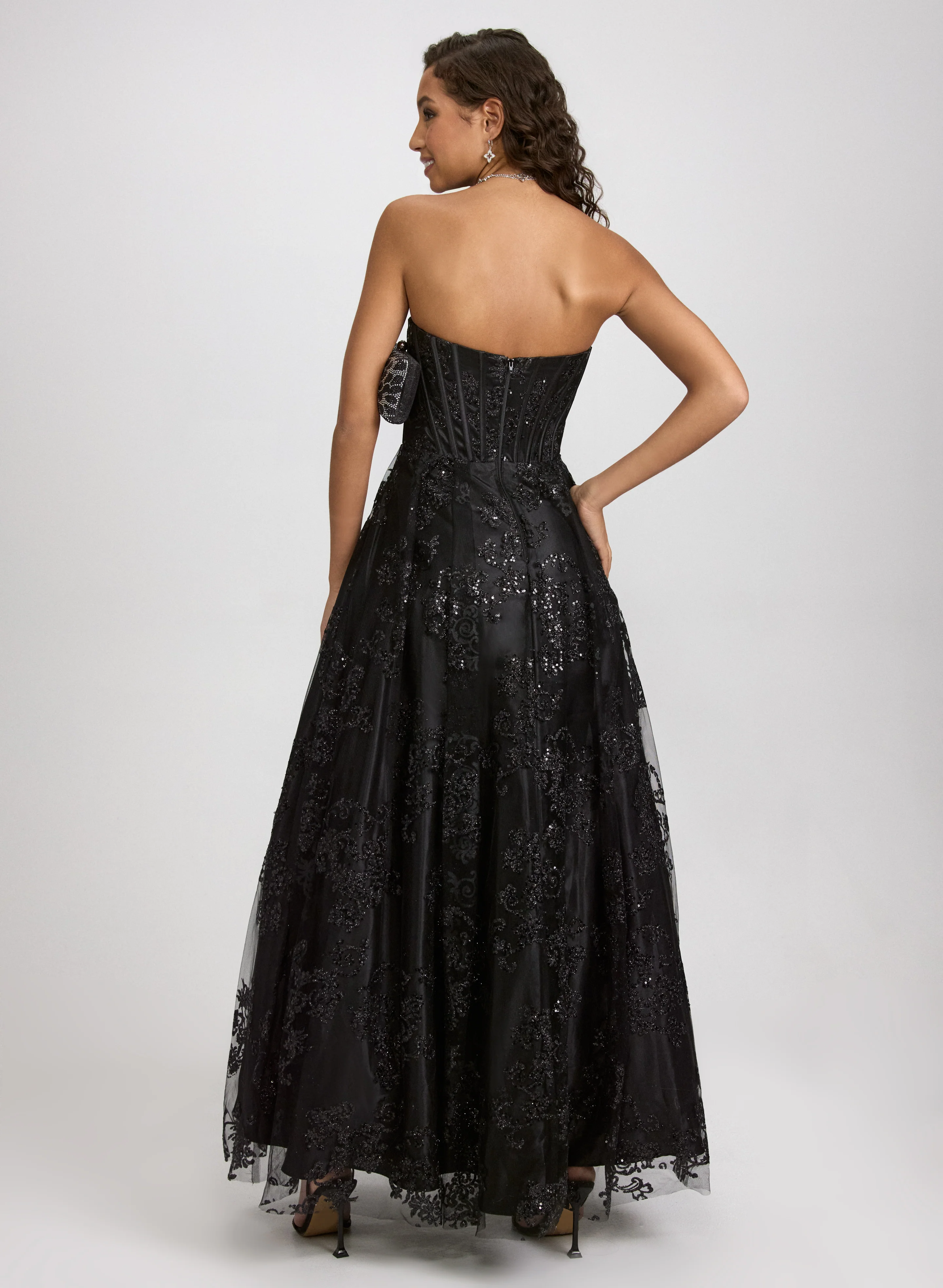 Strapless Floral Dress - Image 4