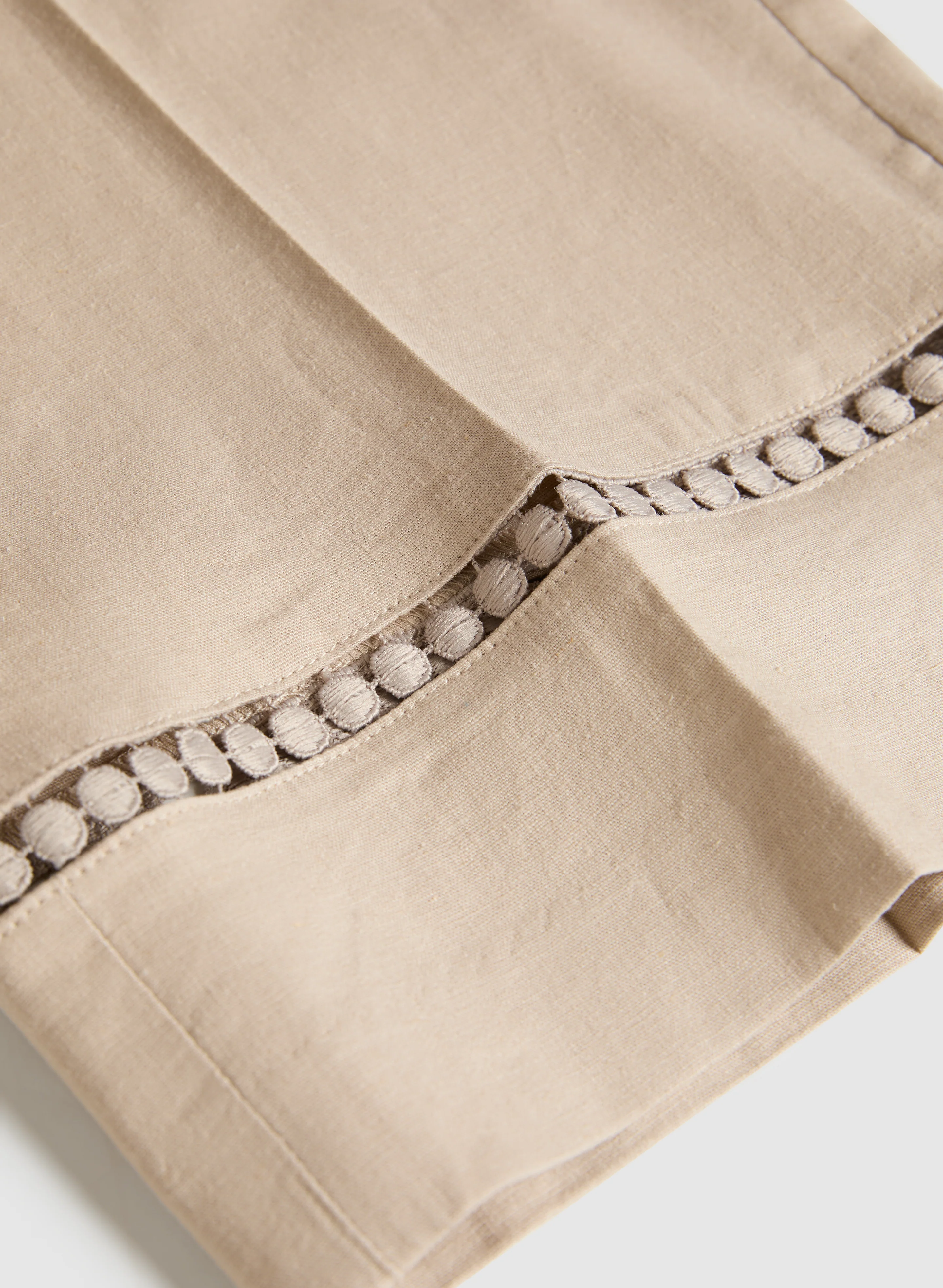 Stretch-Linen Crochet Detail Culottes - Image 7