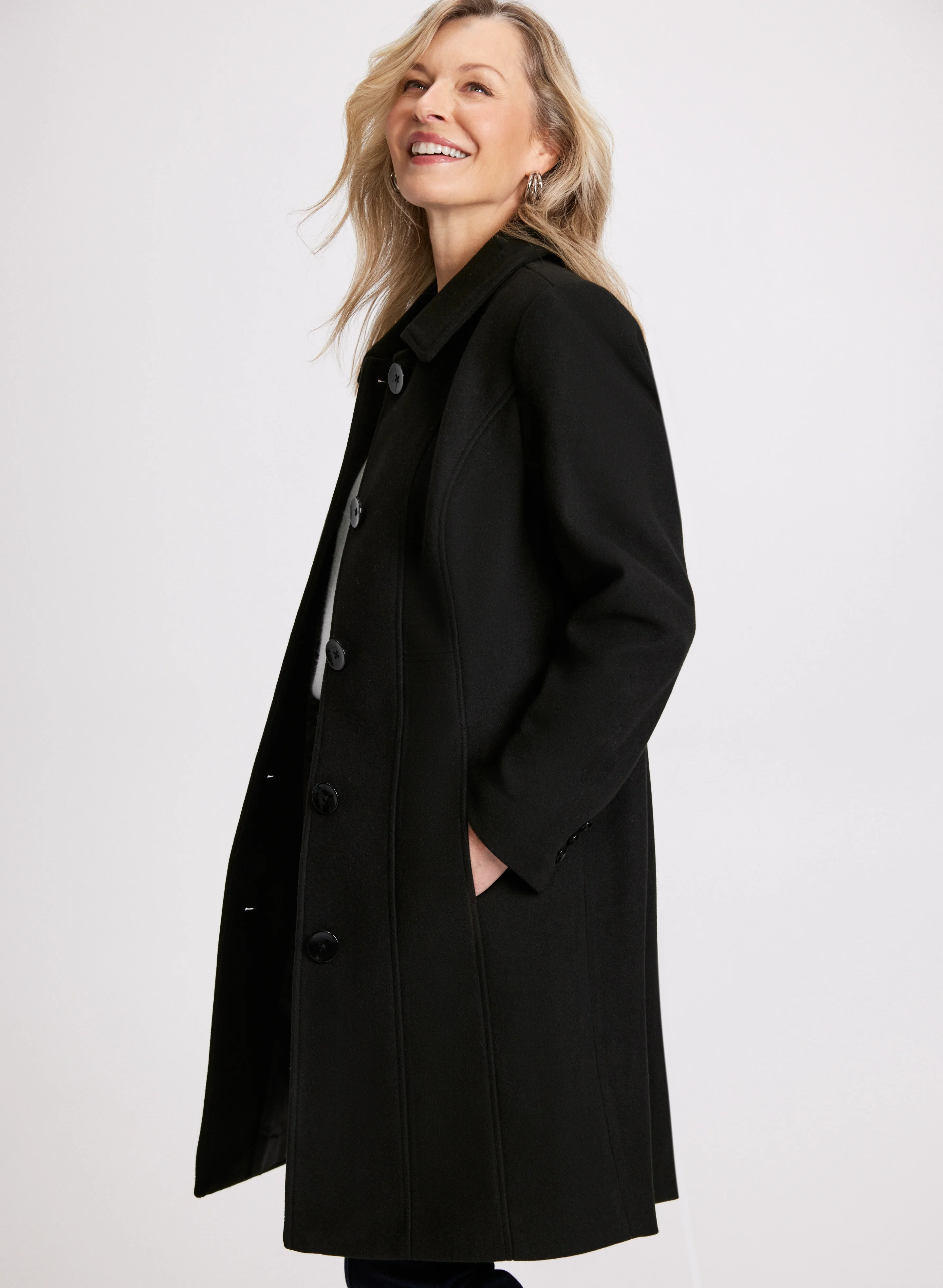 Stretch Wool Blend Coat - Image 2