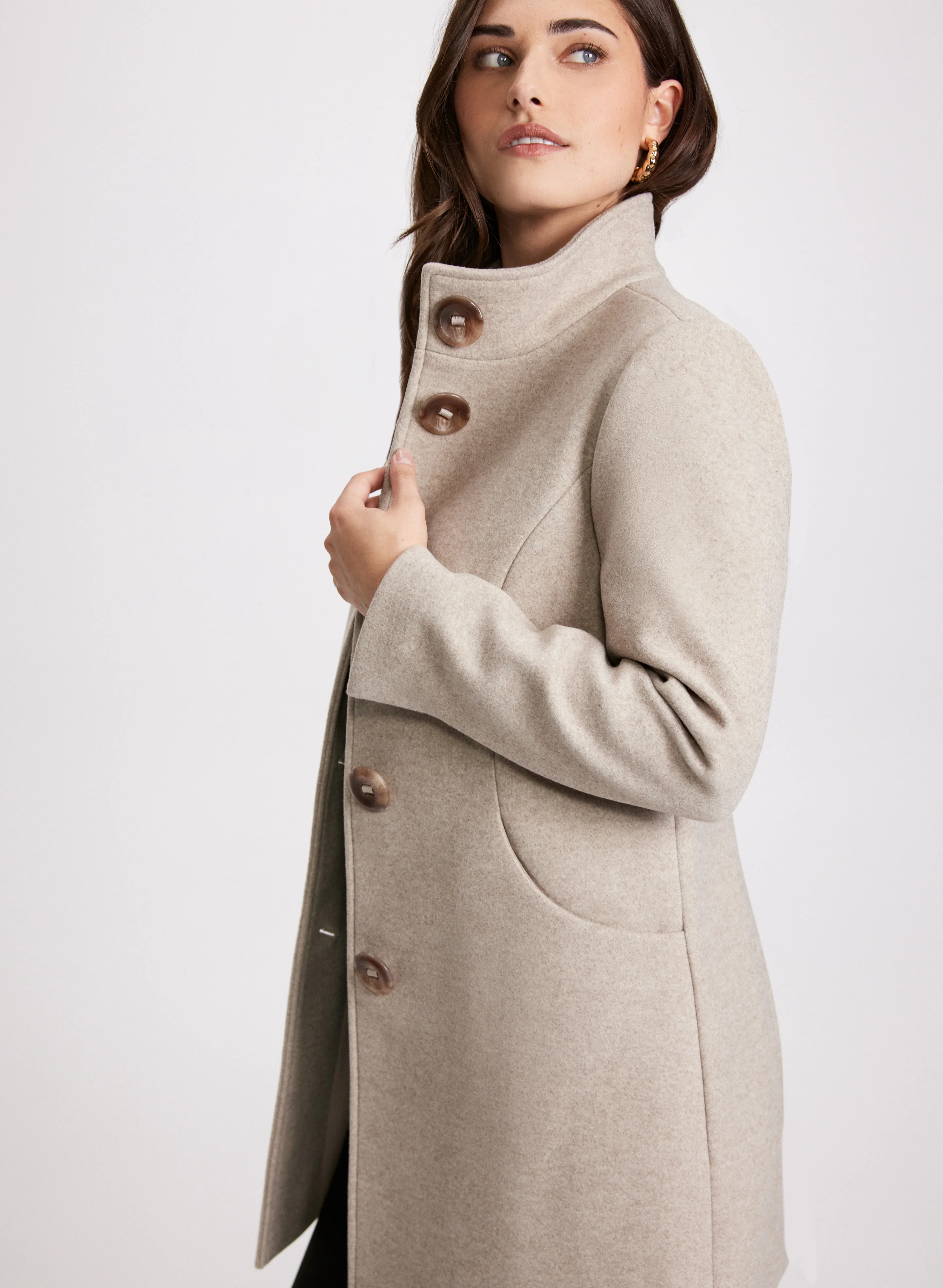 Stretch Wool Blend Coat - Image 3
