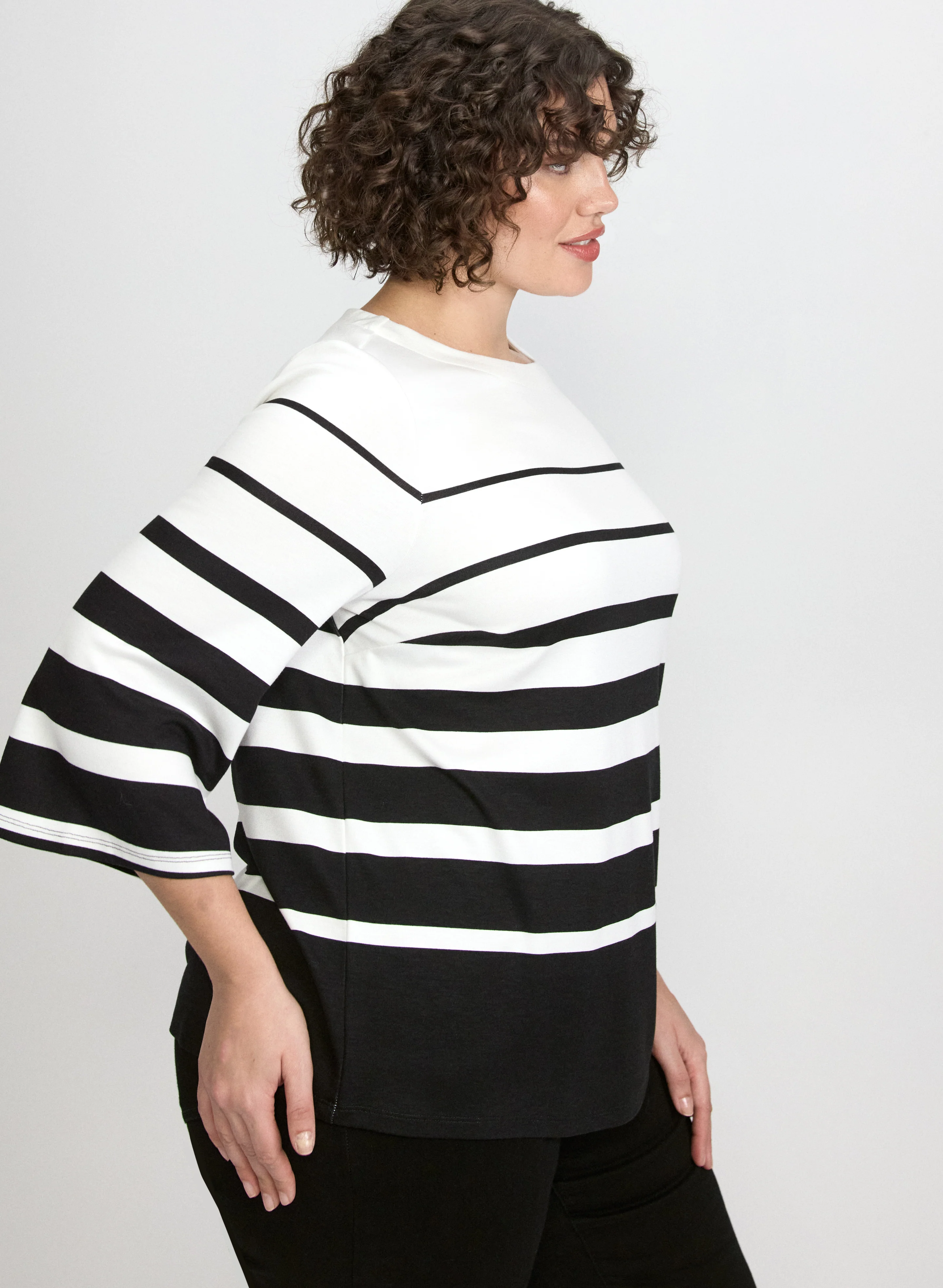 Stripe Boat Neck Top - Image 2