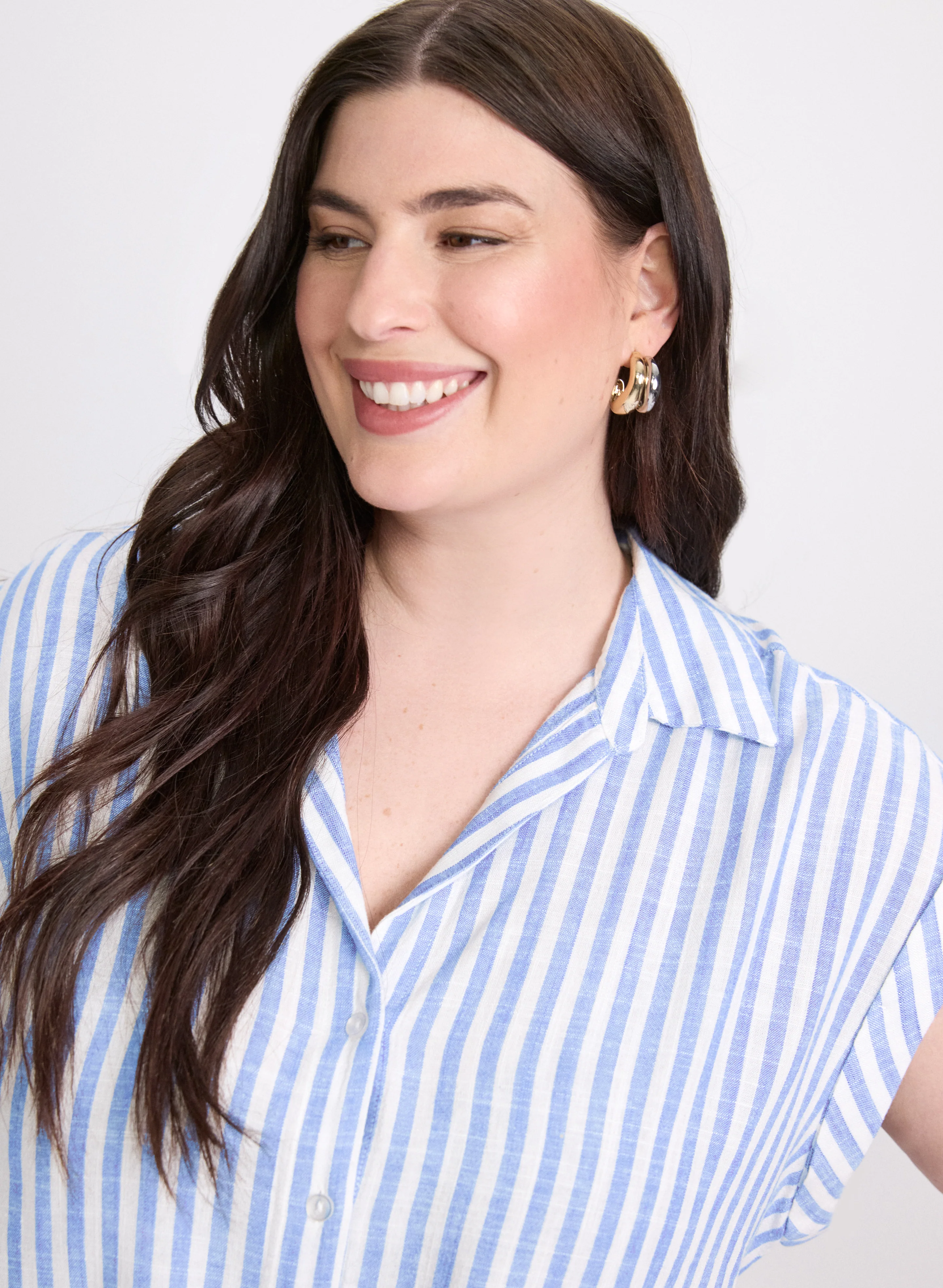 Stripe Button-Down Blouse - Image 7