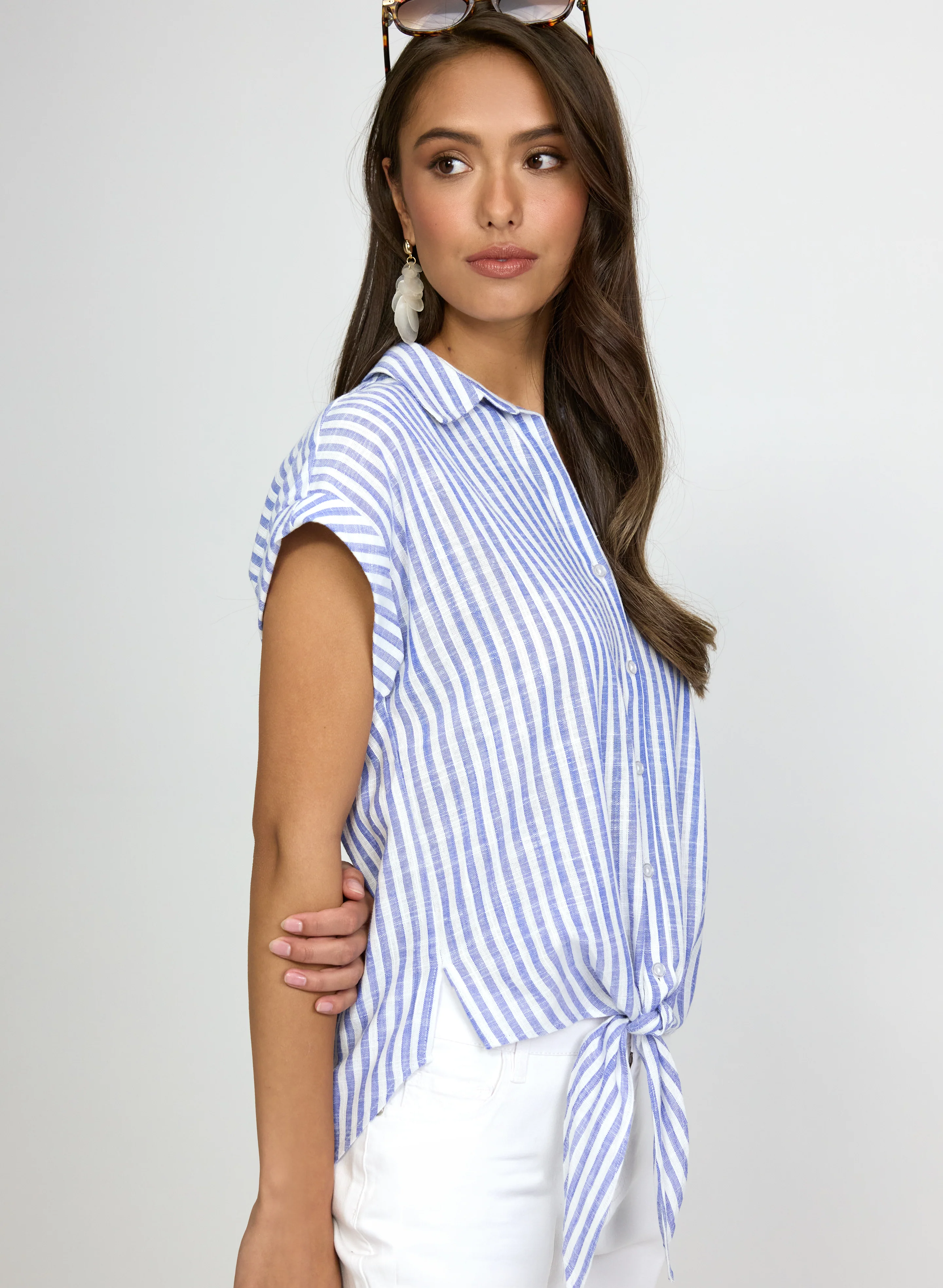 Stripe Button-Down Blouse - Image 2
