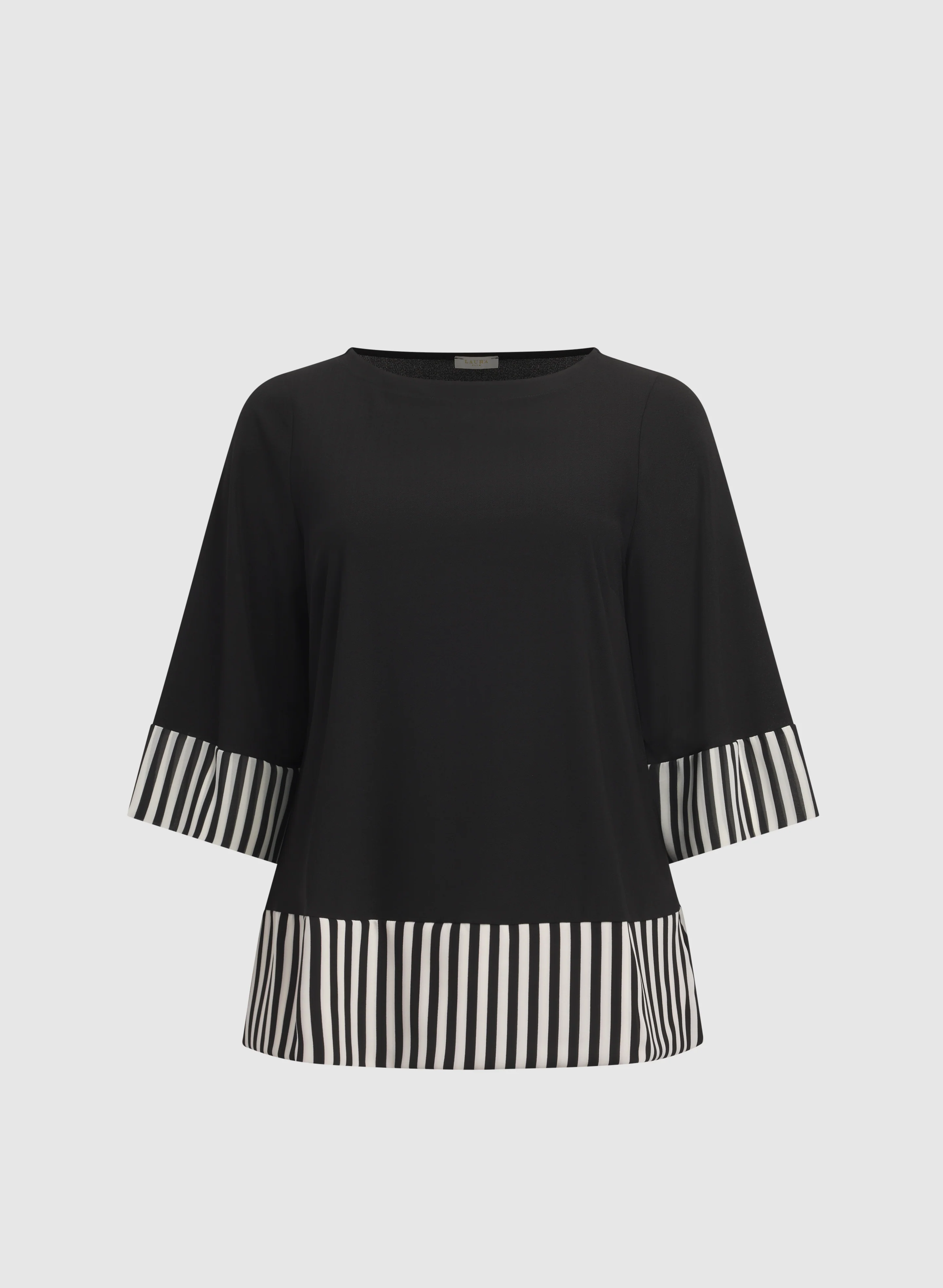 Stripe Chiffon Trim Top - Image 6