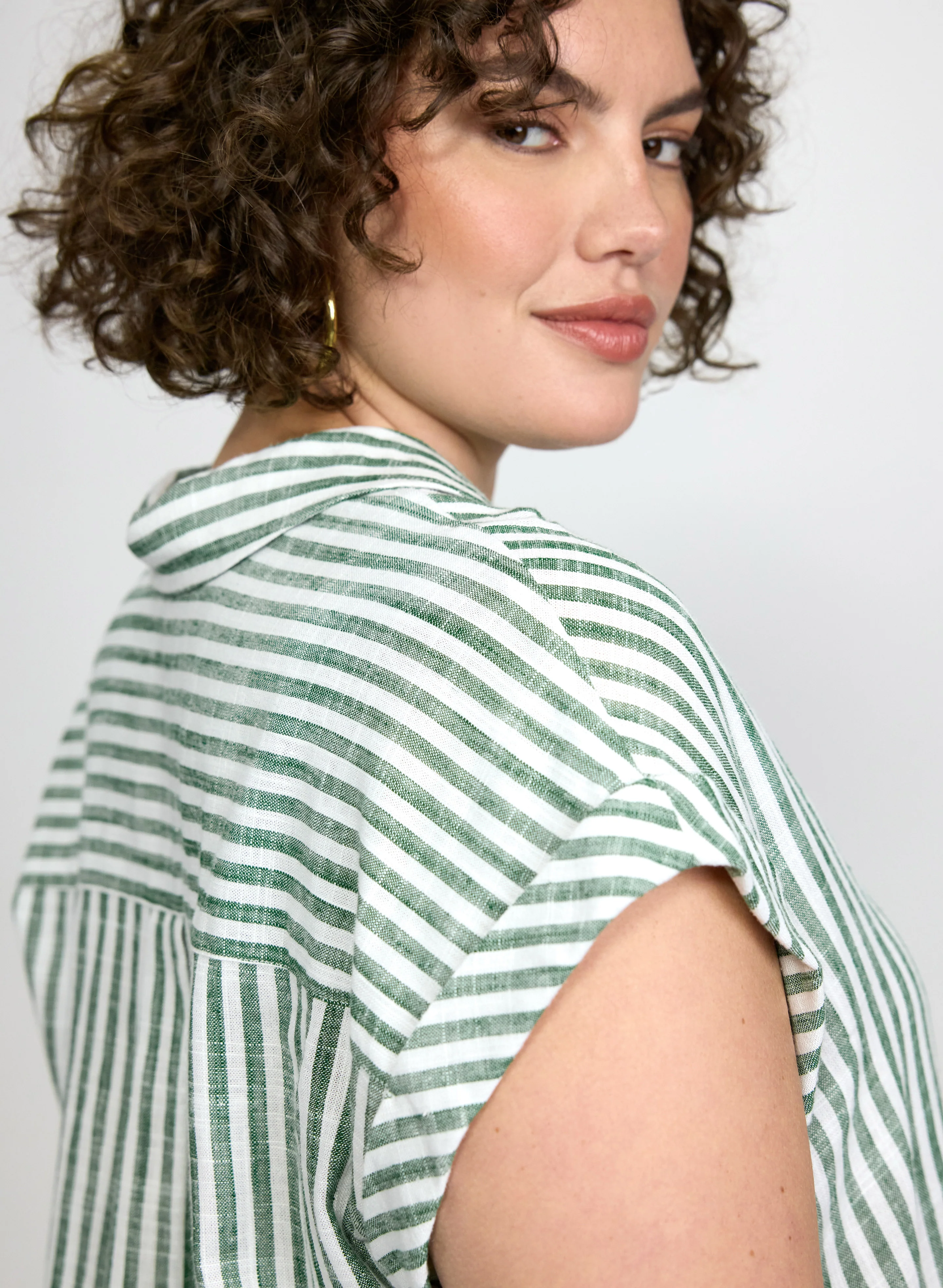 Stripe Front Tie Blouse - Image 3