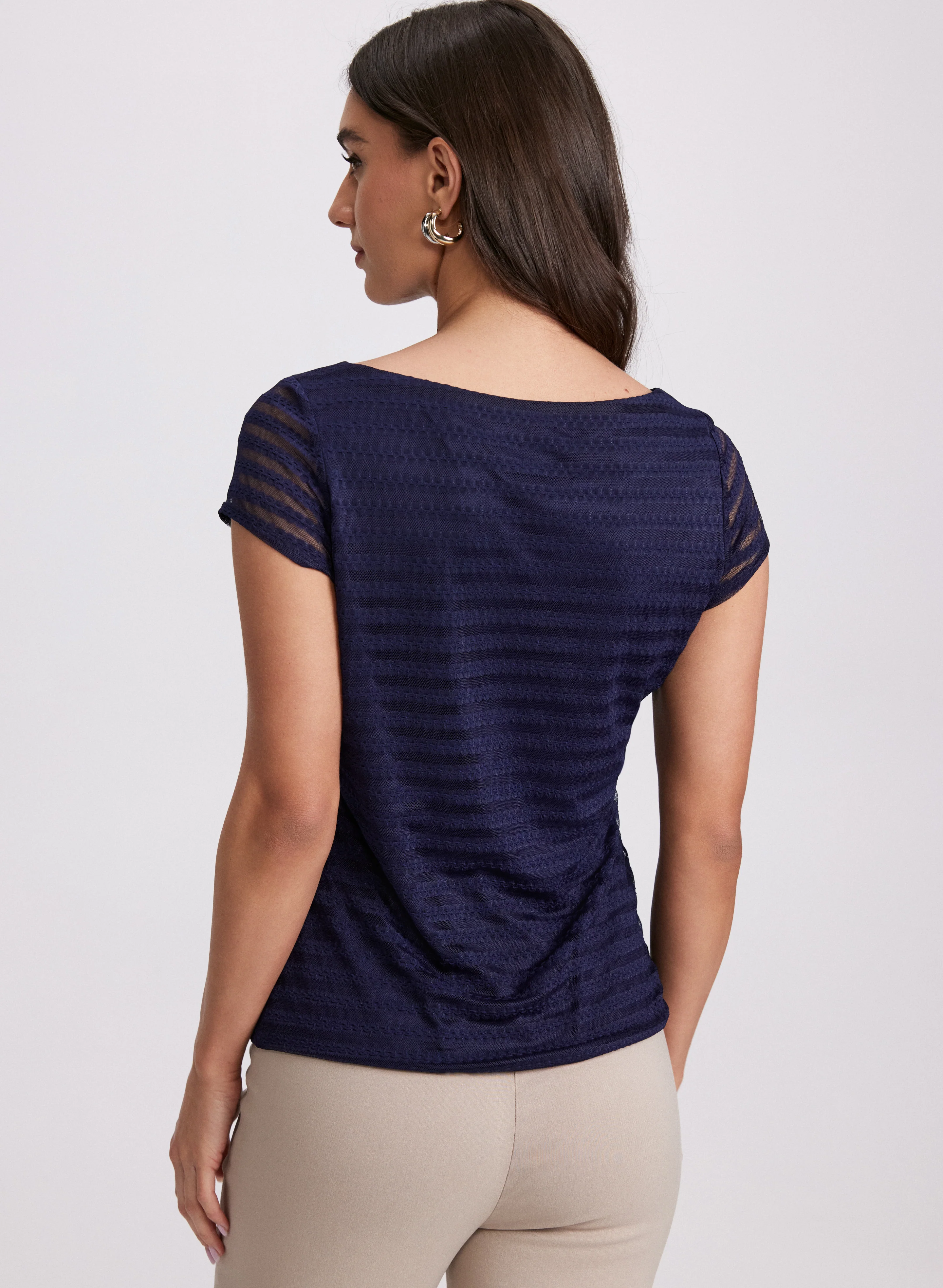 Stripe Mesh Top - Image 4