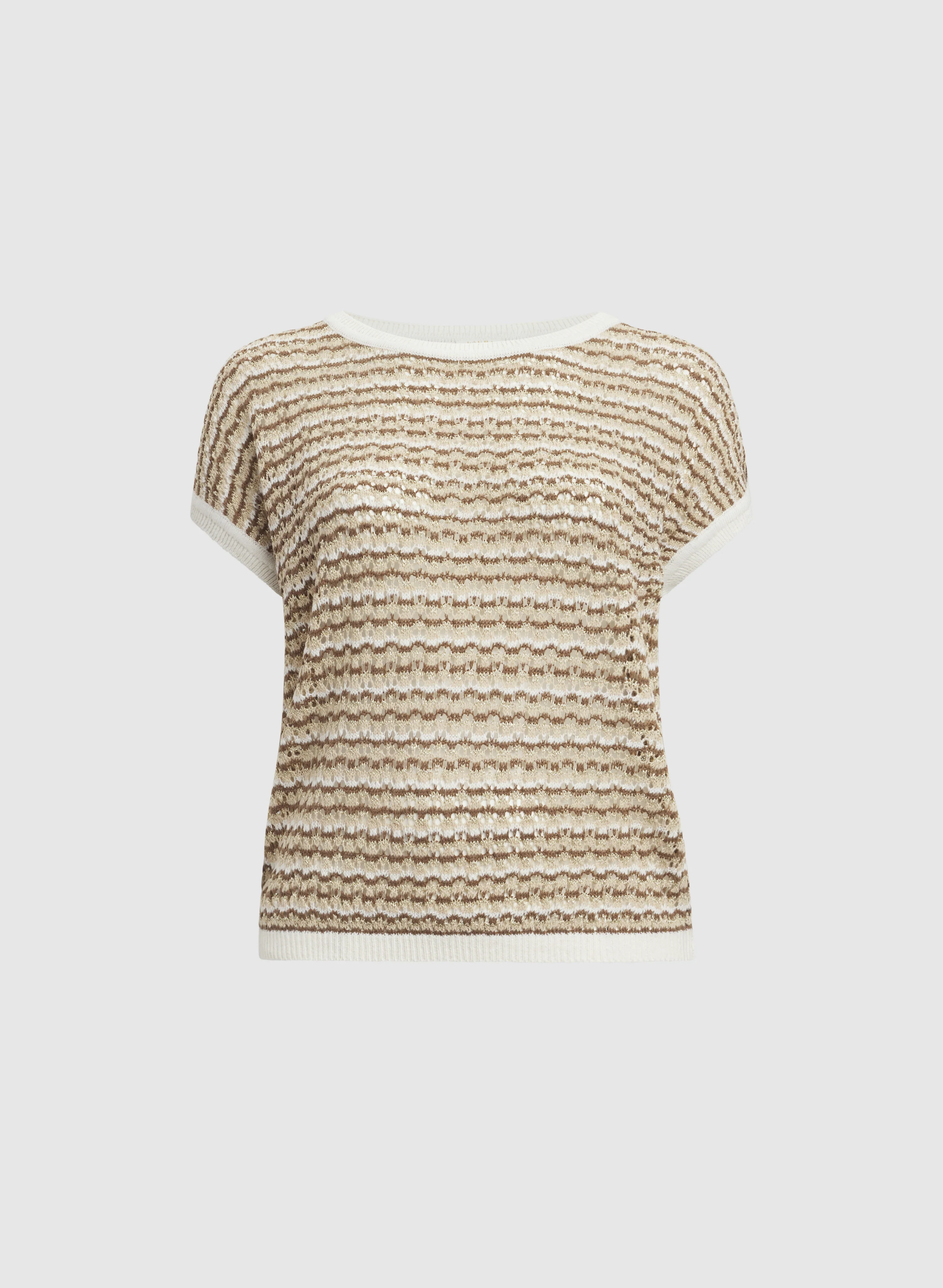 Stripe Pointelle Knit Sweater - Image 6