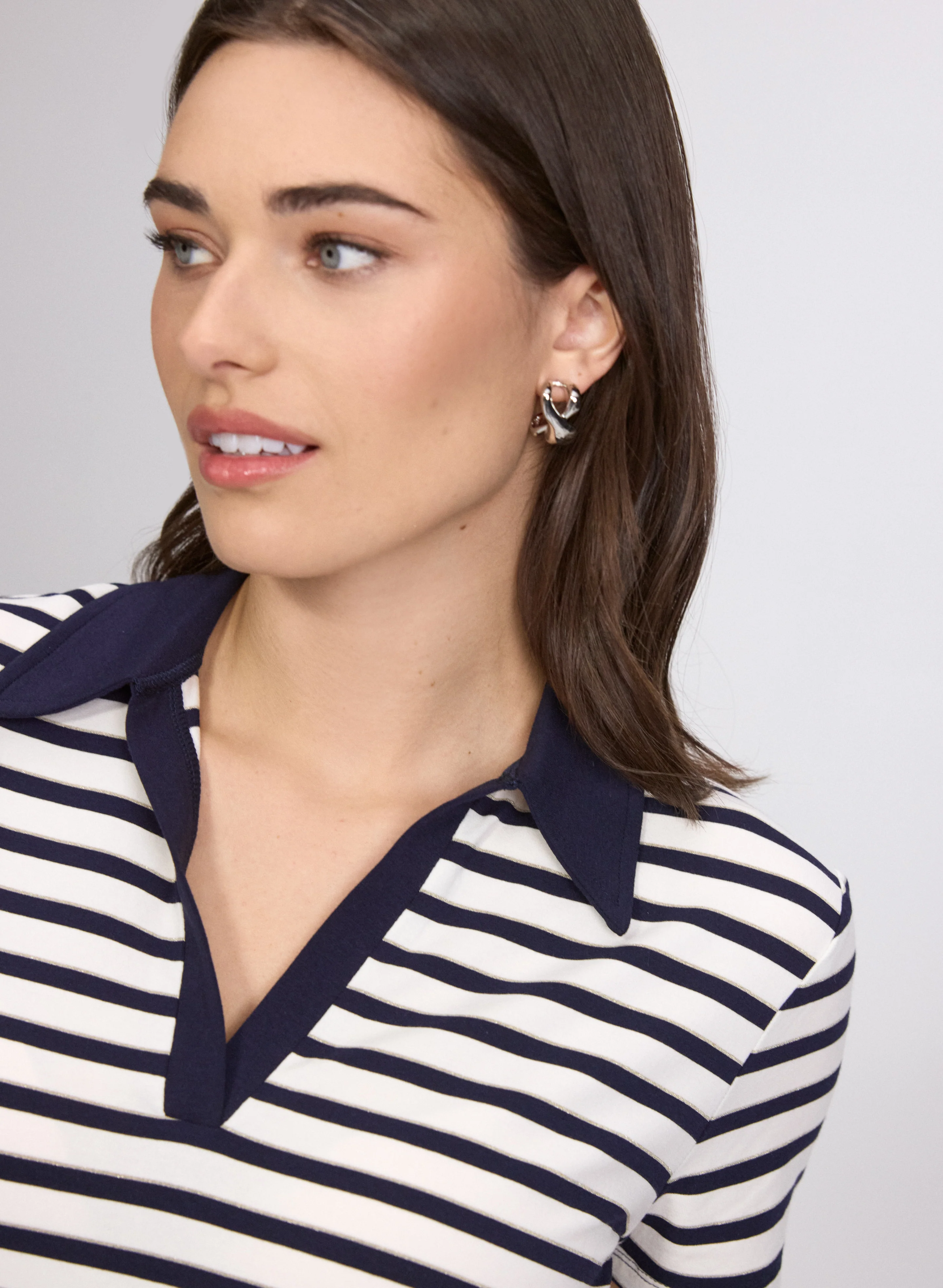 Stripe Polo T-Shirt - Image 2