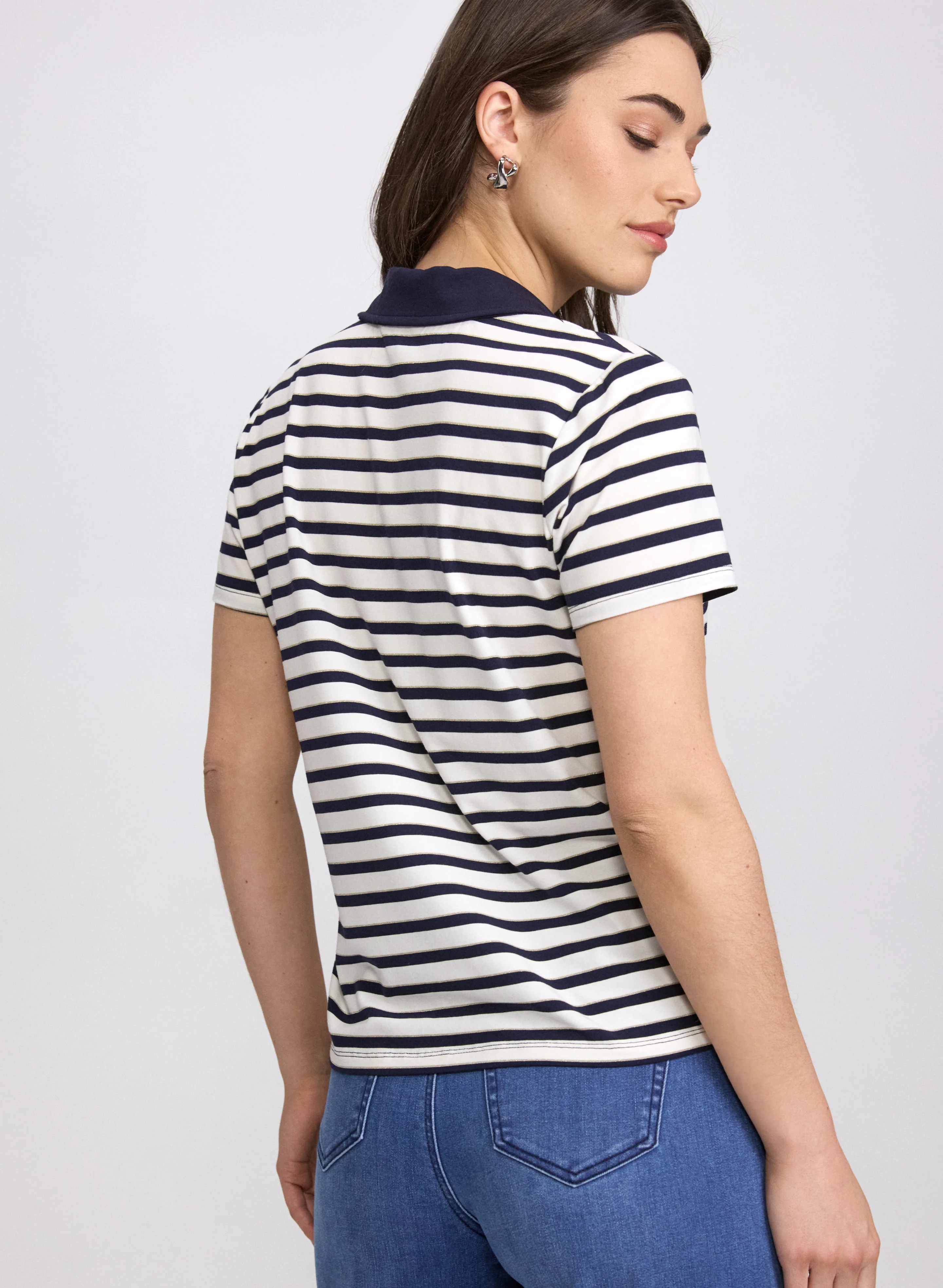 Stripe Polo T-Shirt - Image 5