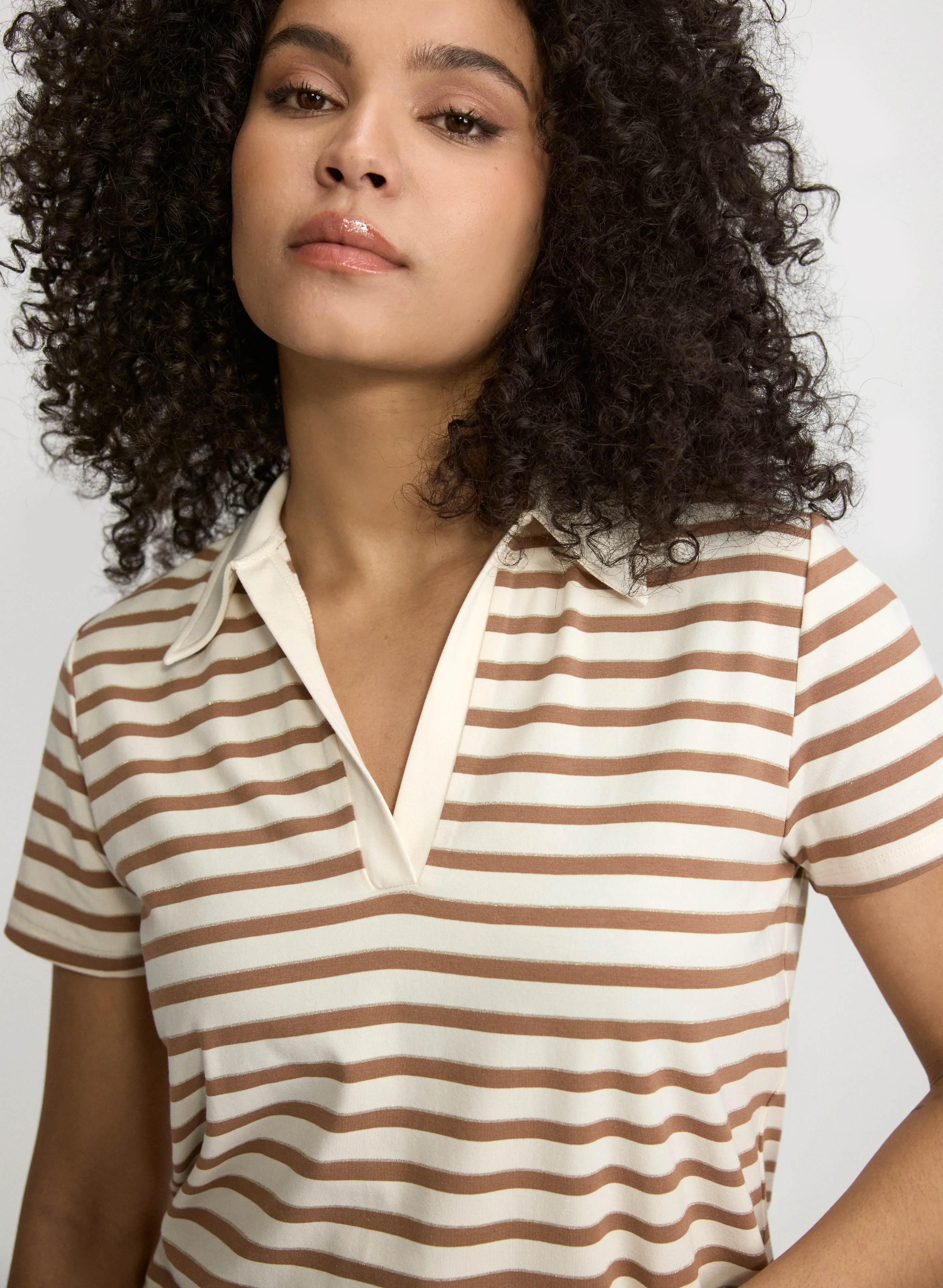 Stripe Polo T-Shirt - Image 2