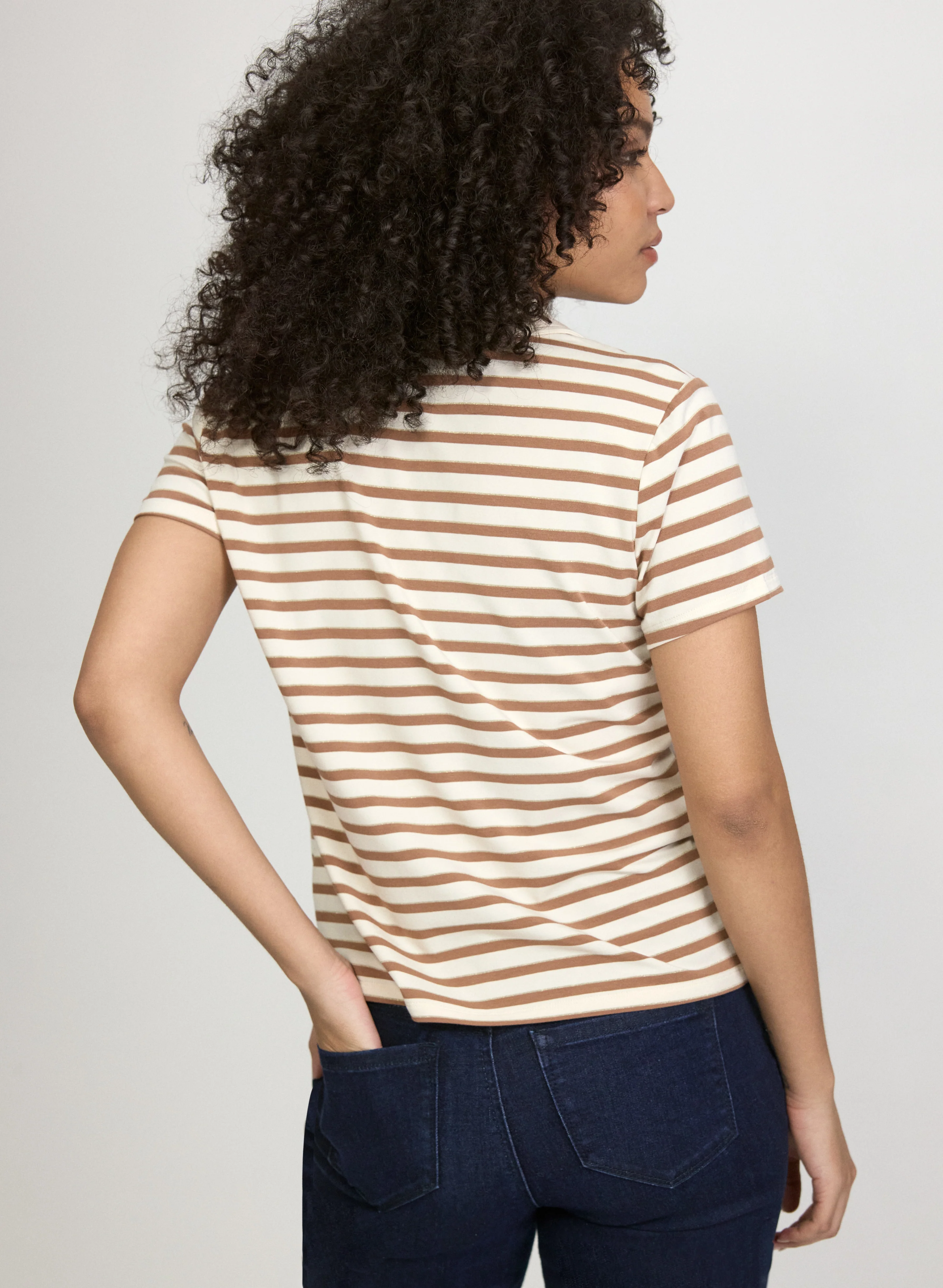 Stripe Polo T-Shirt - Image 4