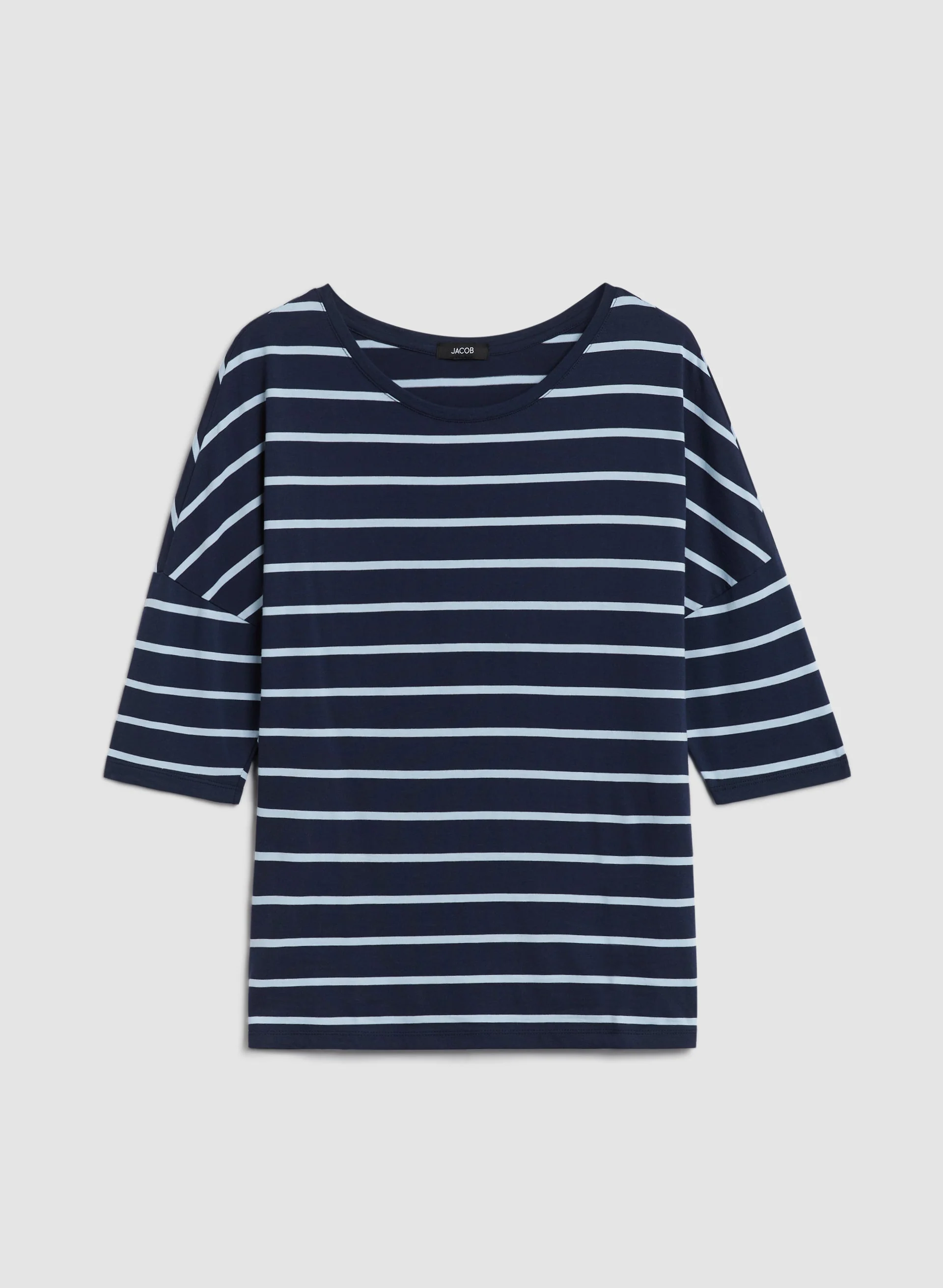 Stripe Print 3/4 Sleeve Tee - Image 6
