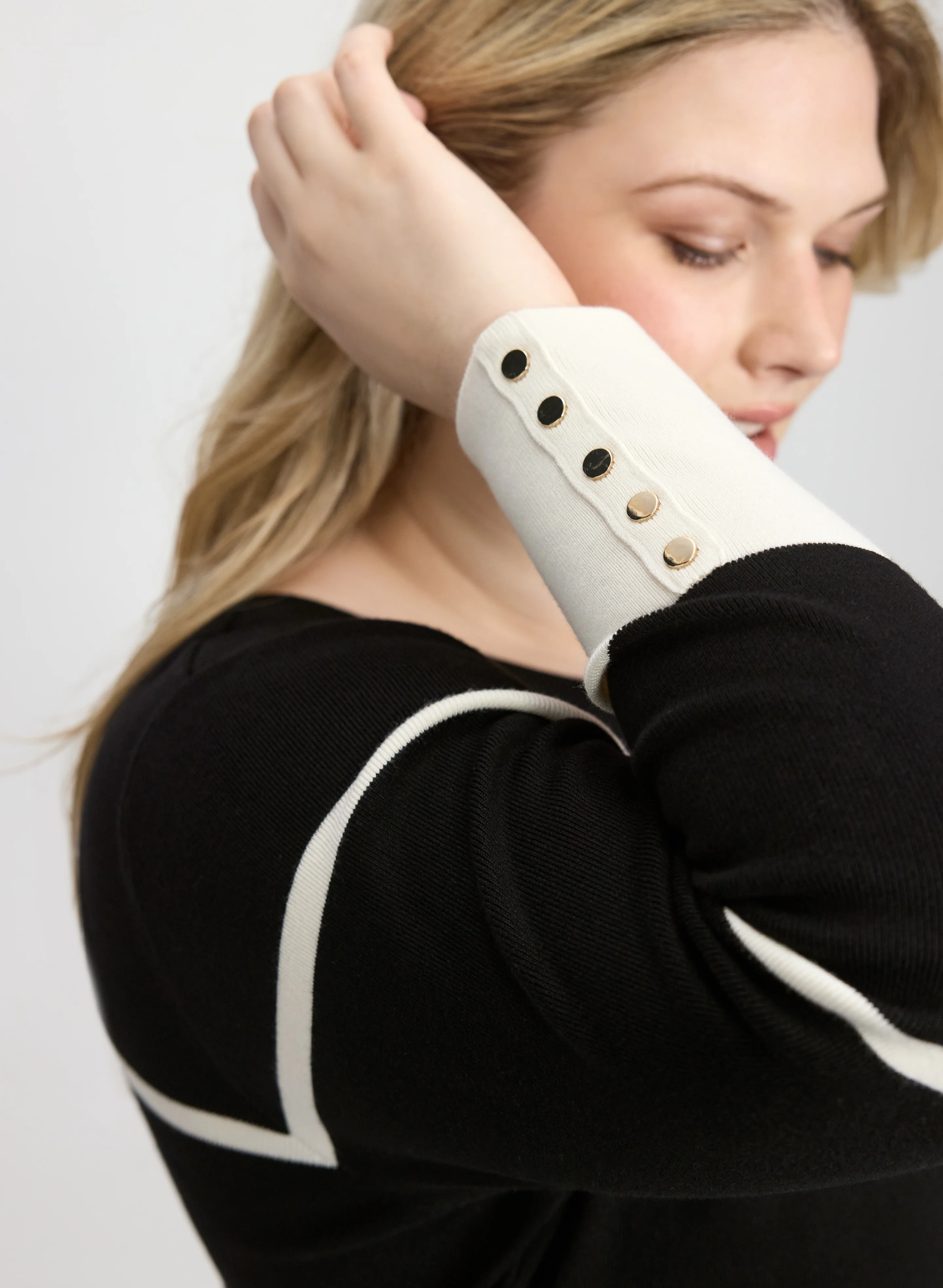 Stripe Rib Knit Sweater - Image 5