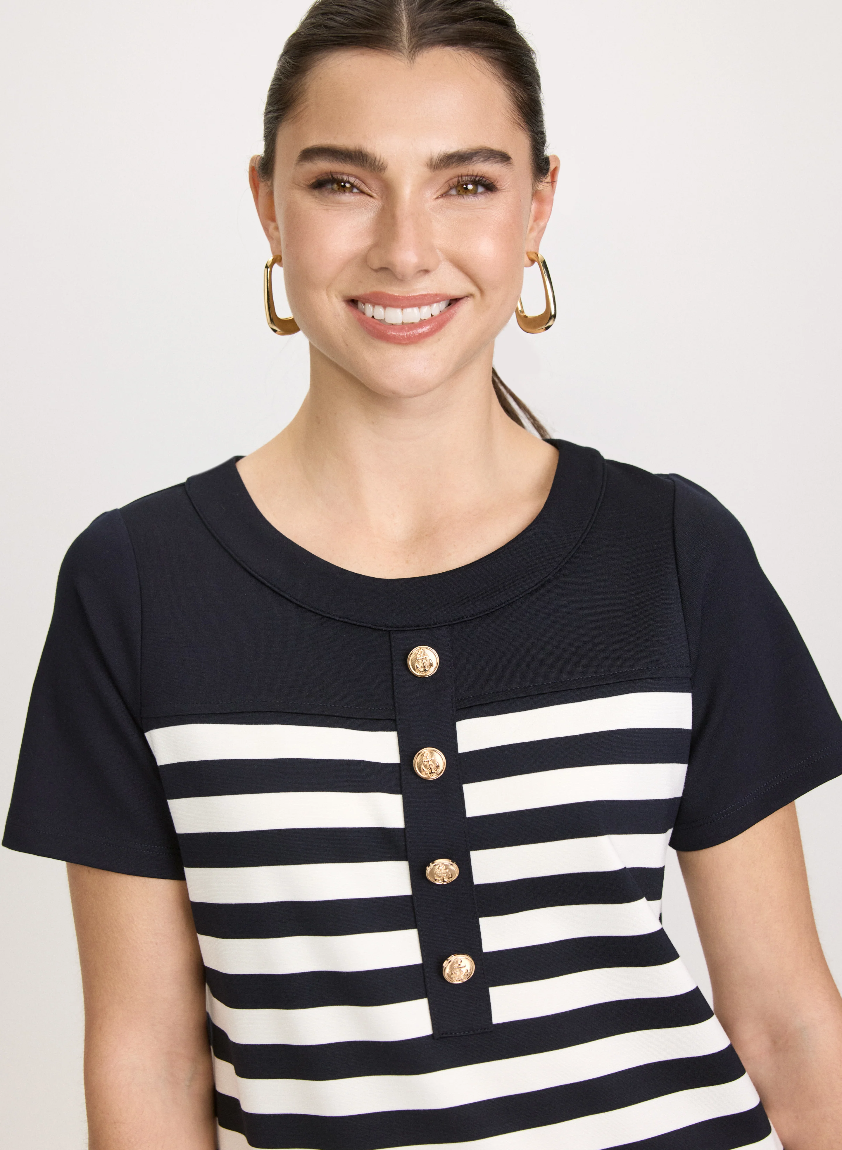 Striped A-Line Dress - Image 2