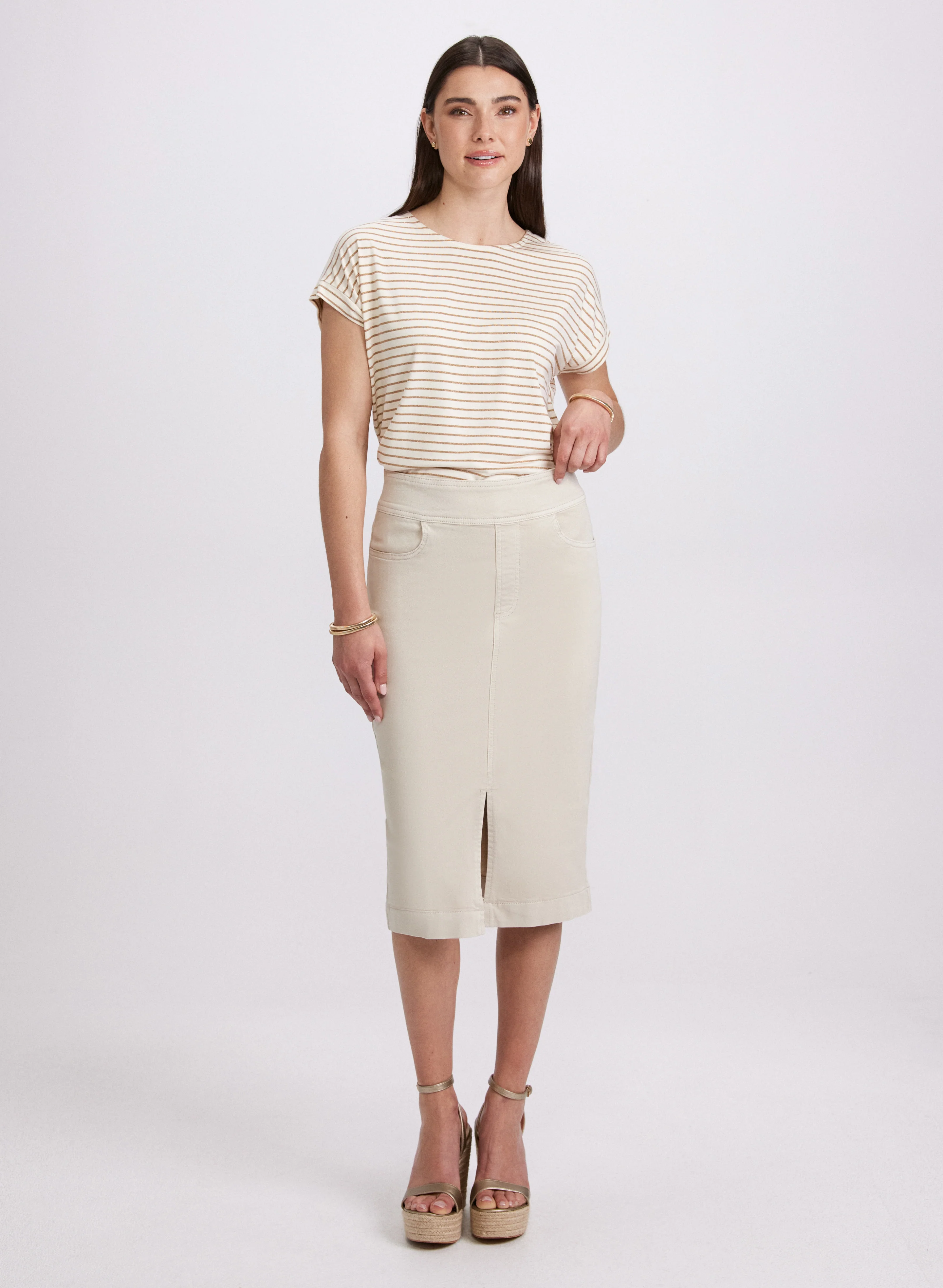 Striped Cap Sleeve T-Shirt - Image 3