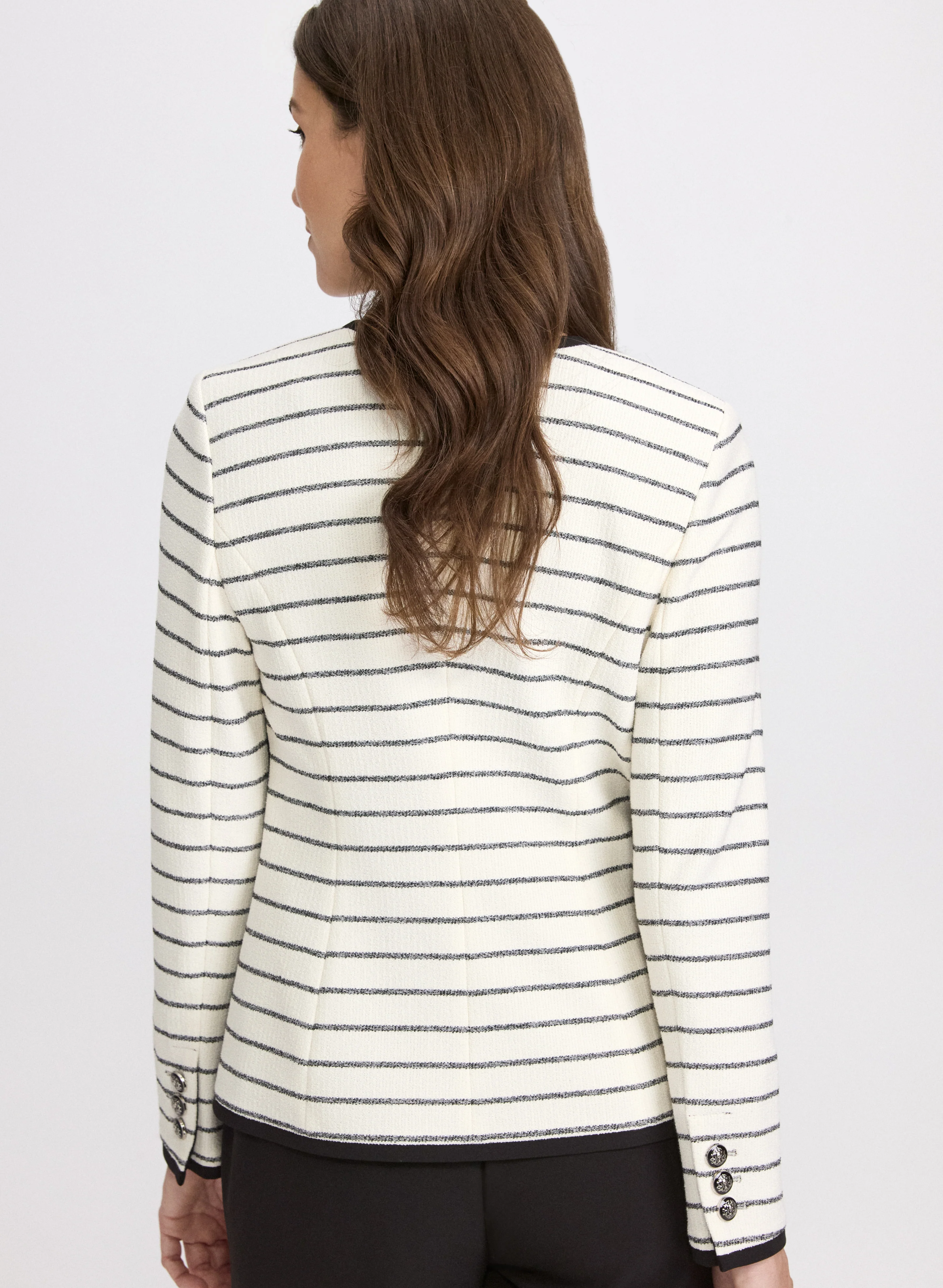 Striped Contrast Trim Jacket - Image 4