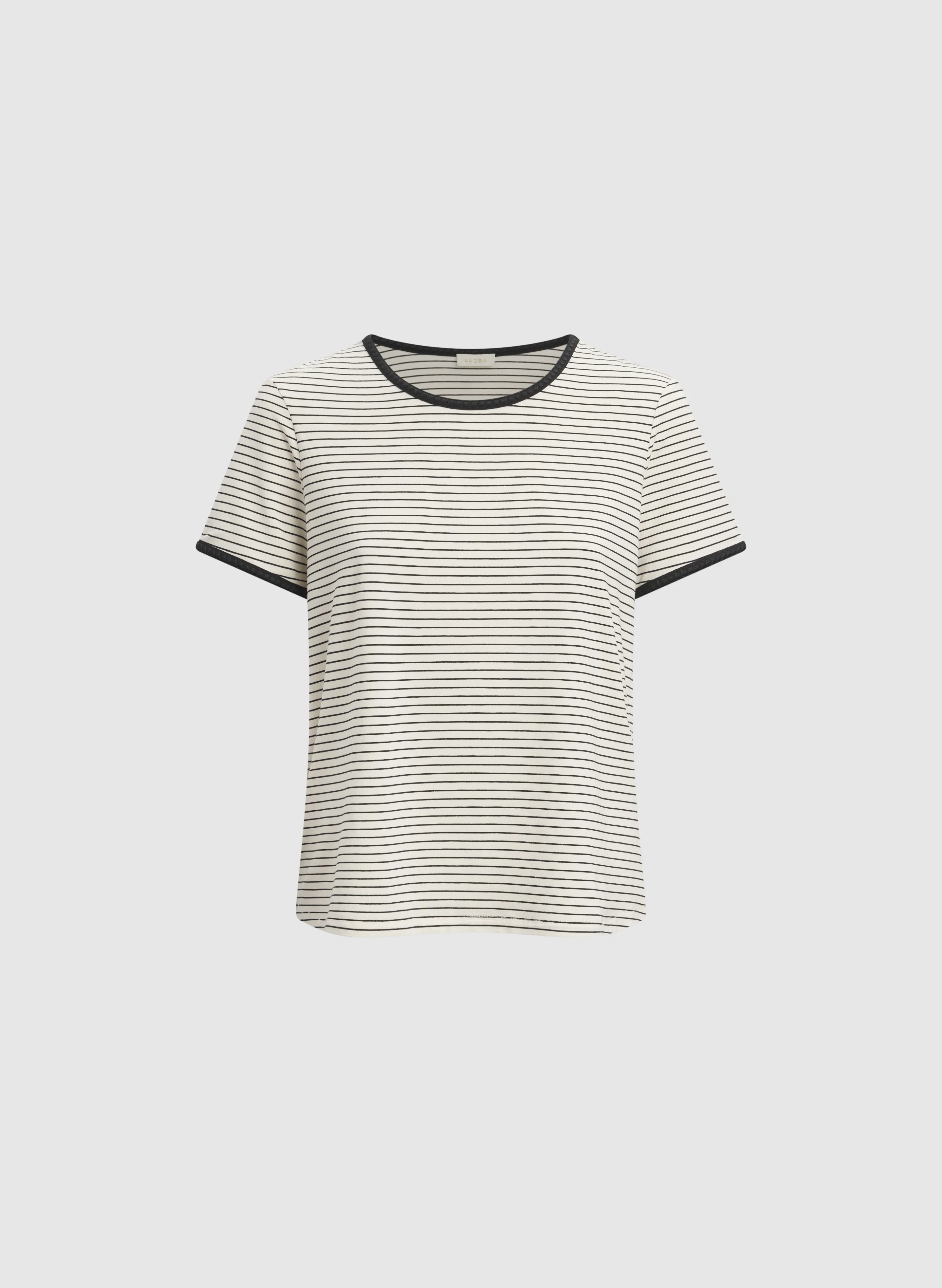 Striped Contrast Trim T-Shirt - Image 6