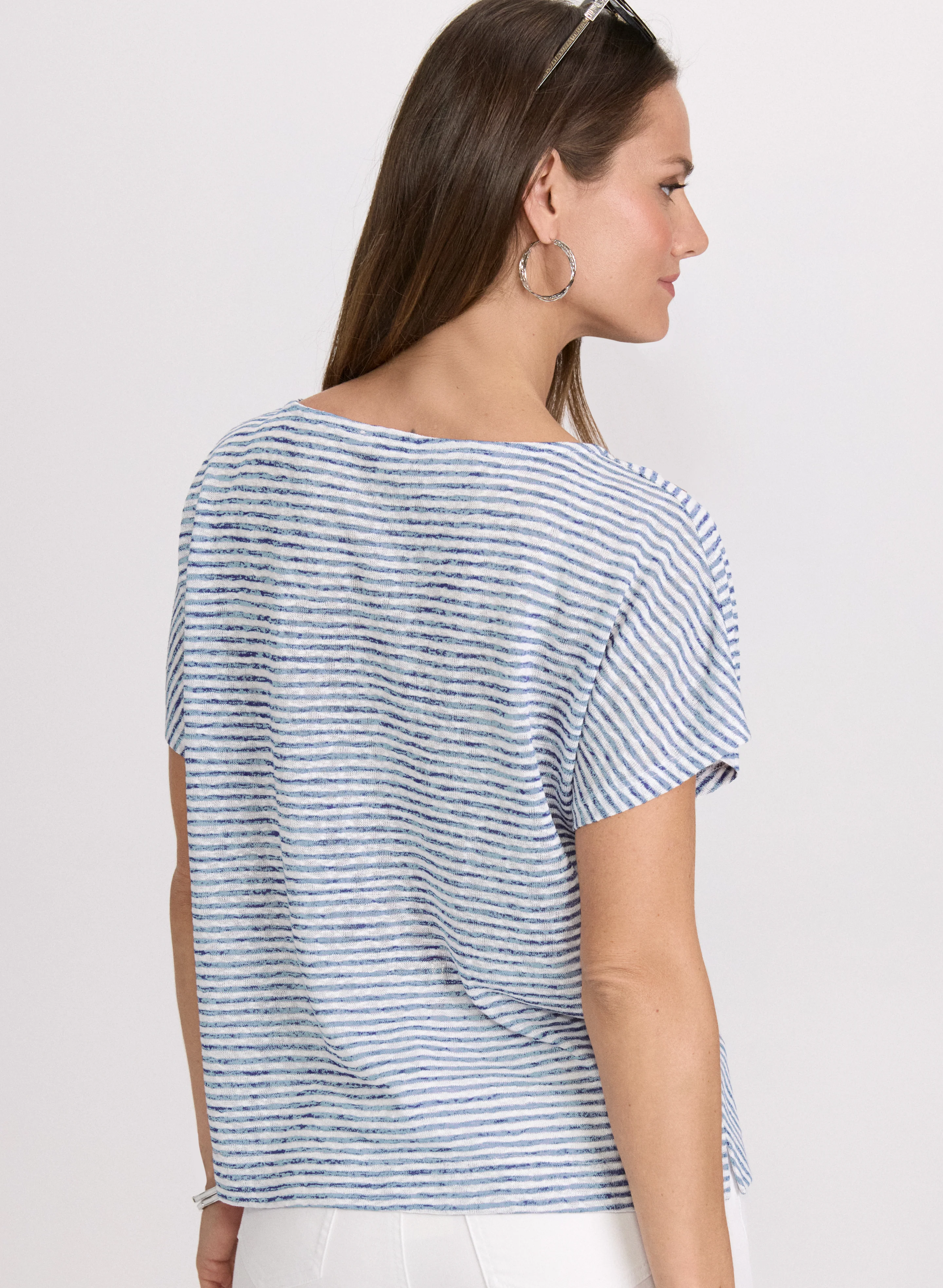 Striped Drop Shoulder Top - Image 2