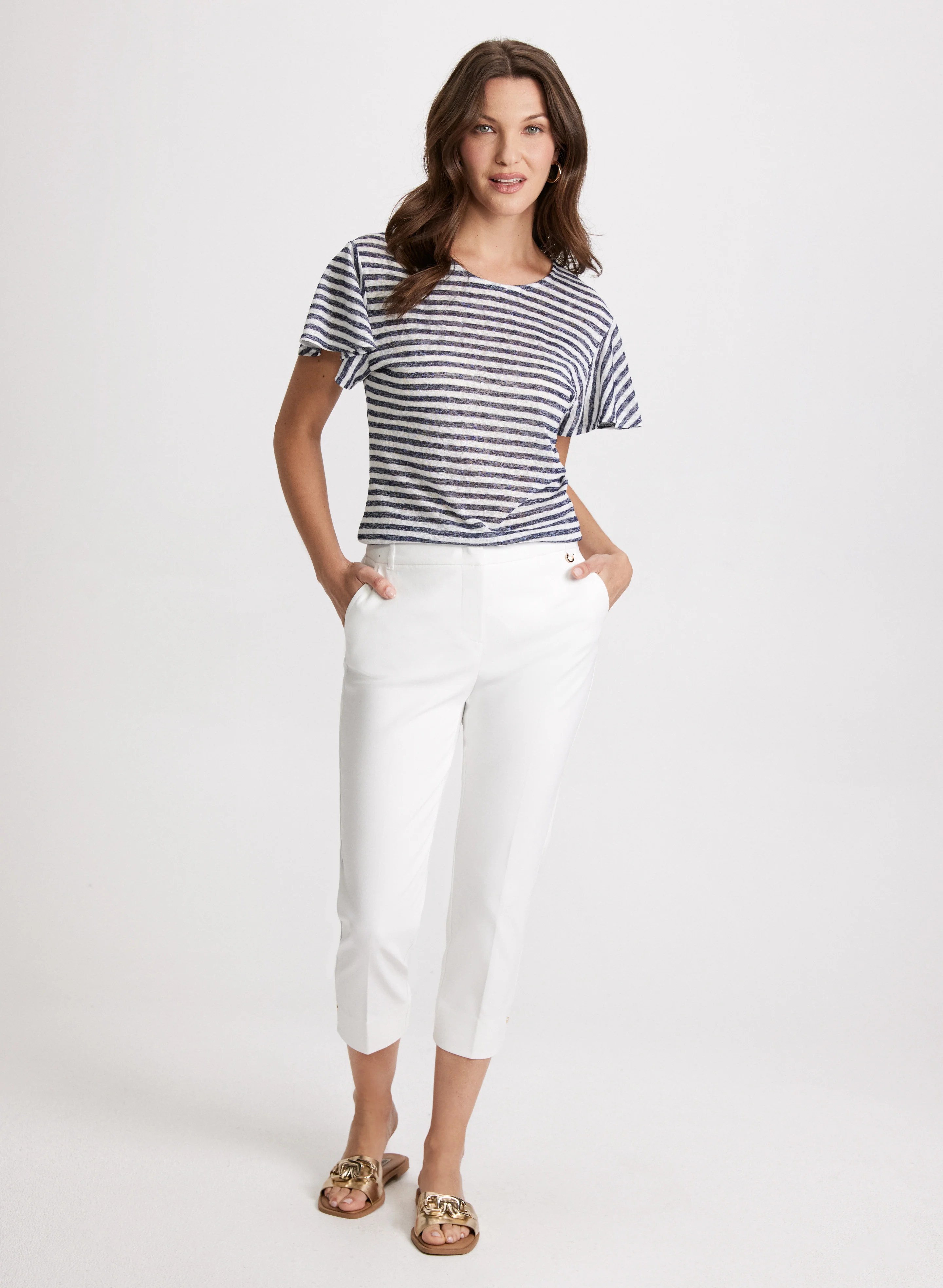 Striped Flare Sleeve T-Shirt - Image 3