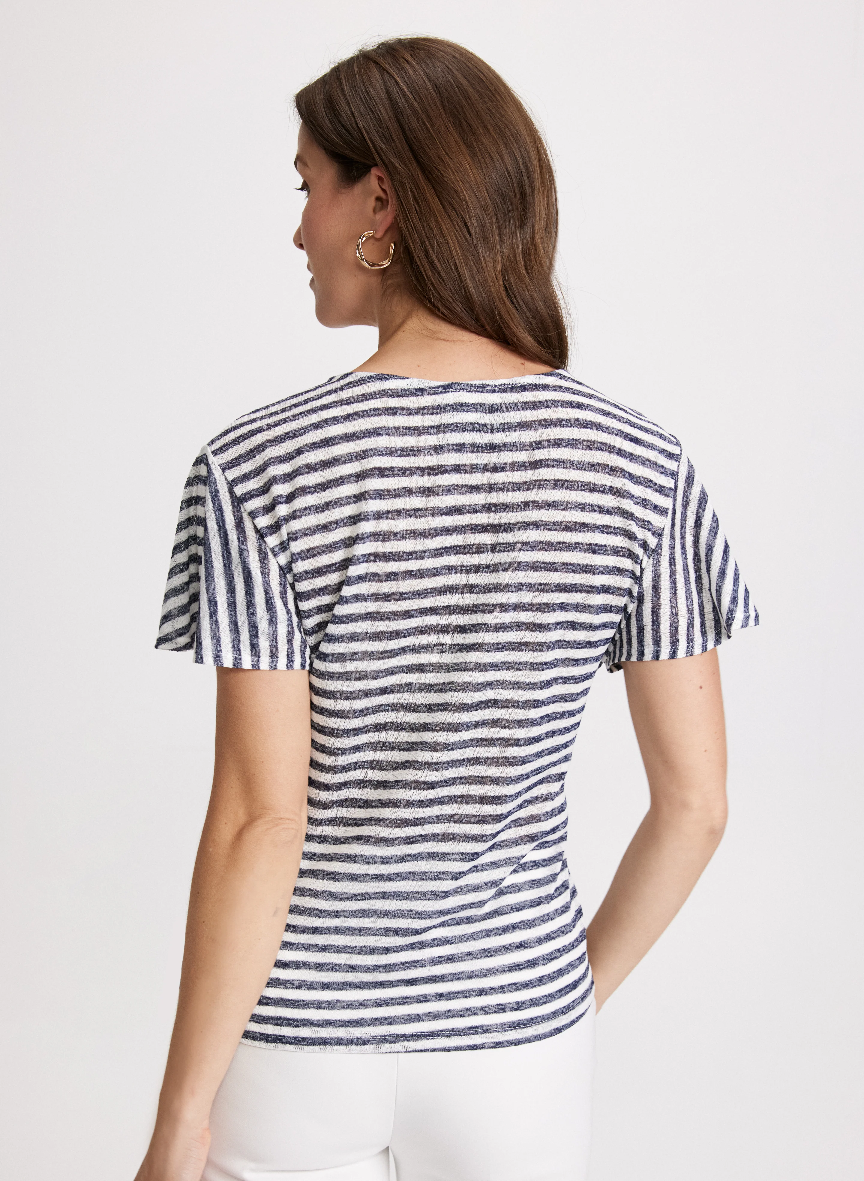 Striped Flare Sleeve T-Shirt - Image 4