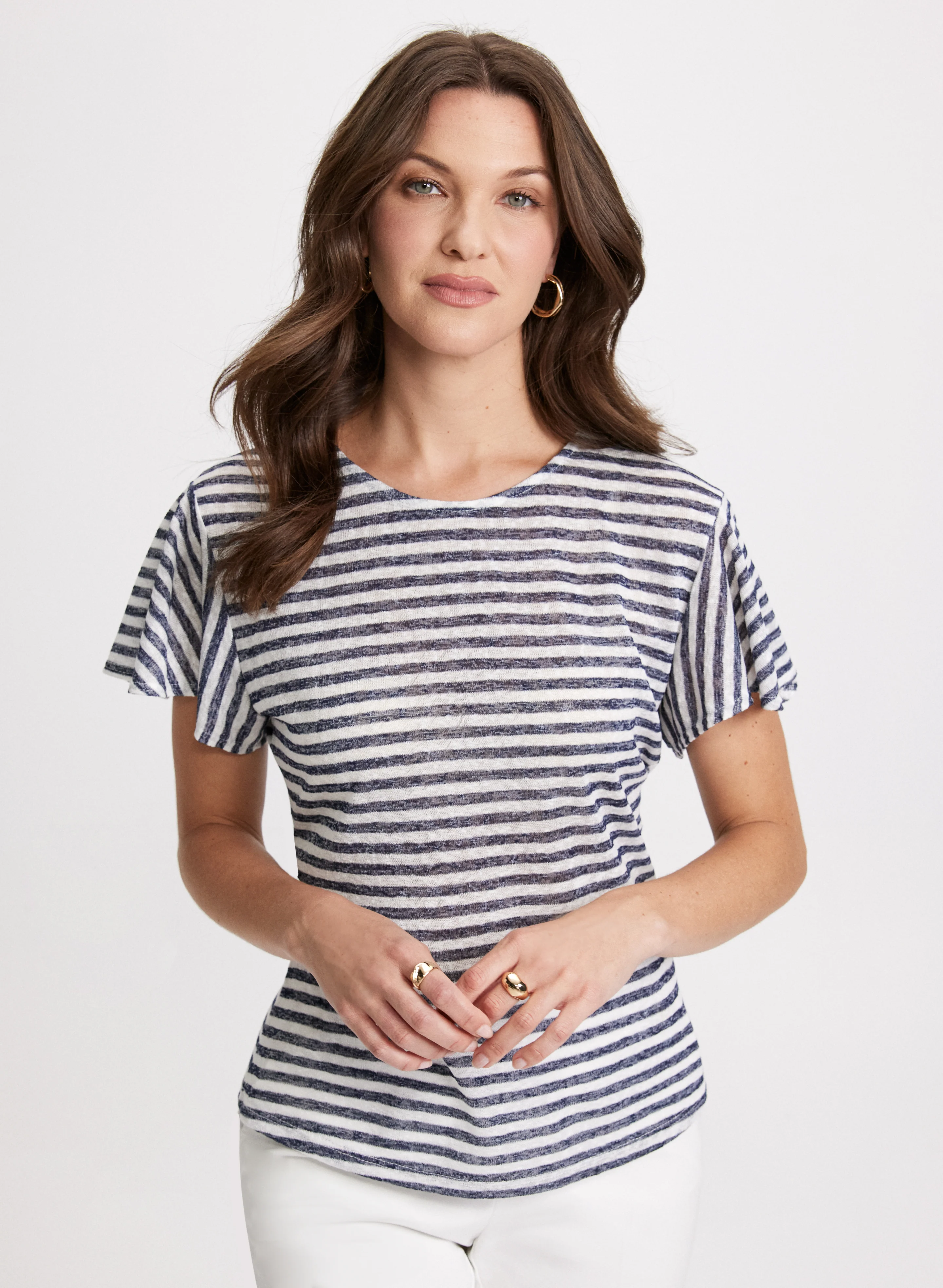 Striped Flare Sleeve T-Shirt - Image 5