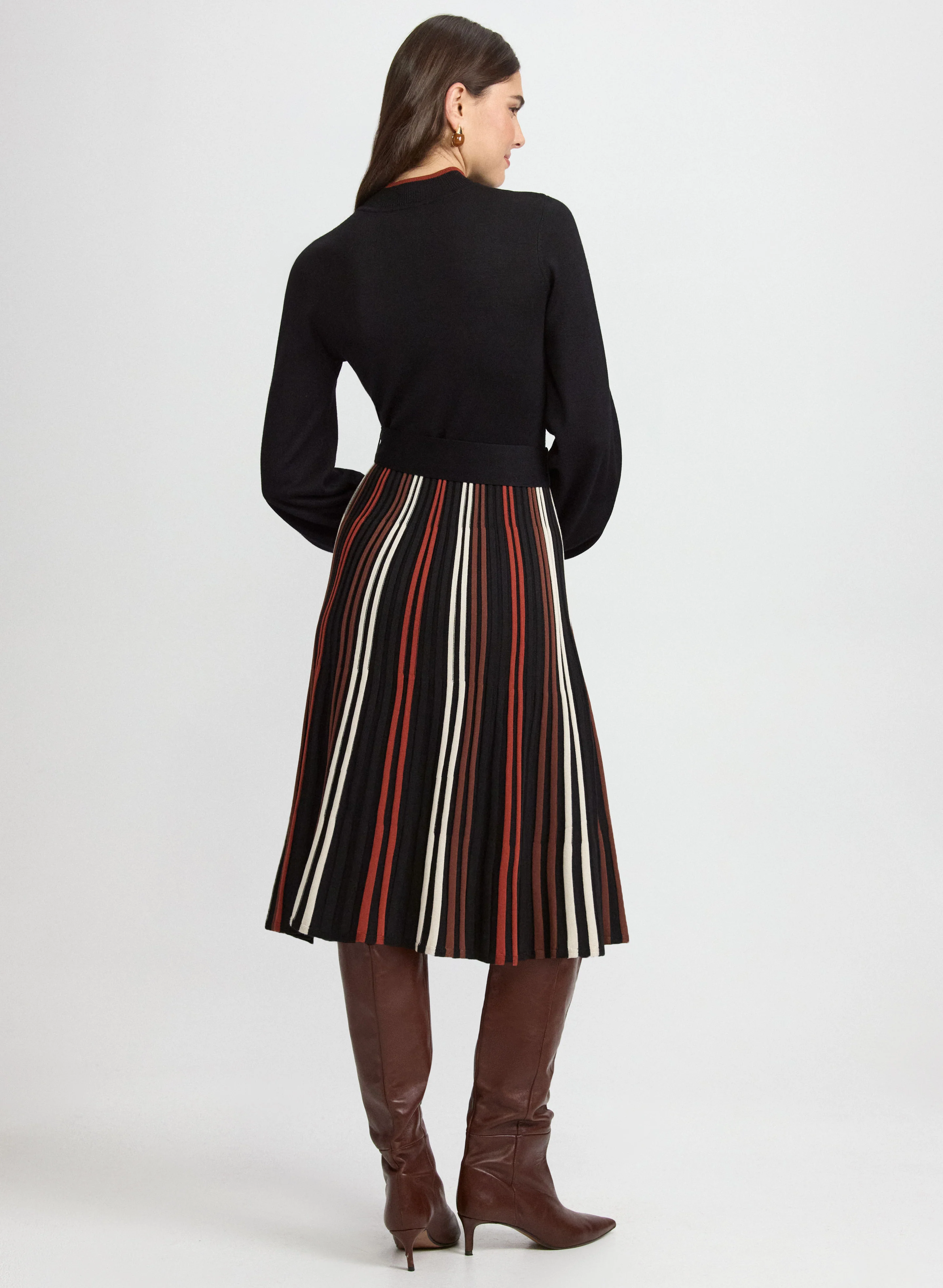 Striped Illusion Sweater Dress - Image 3