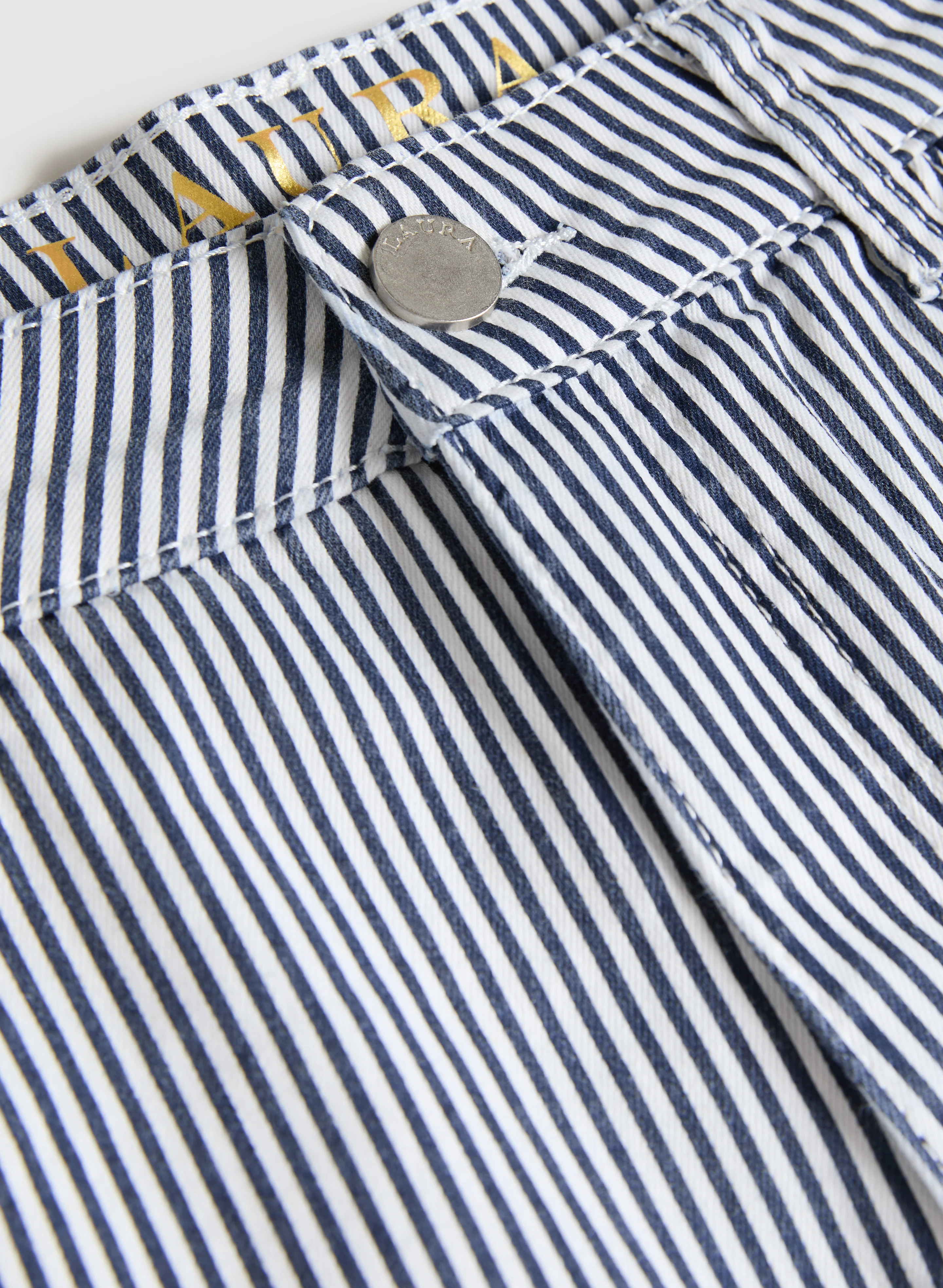 Striped Jean Shorts - Image 7